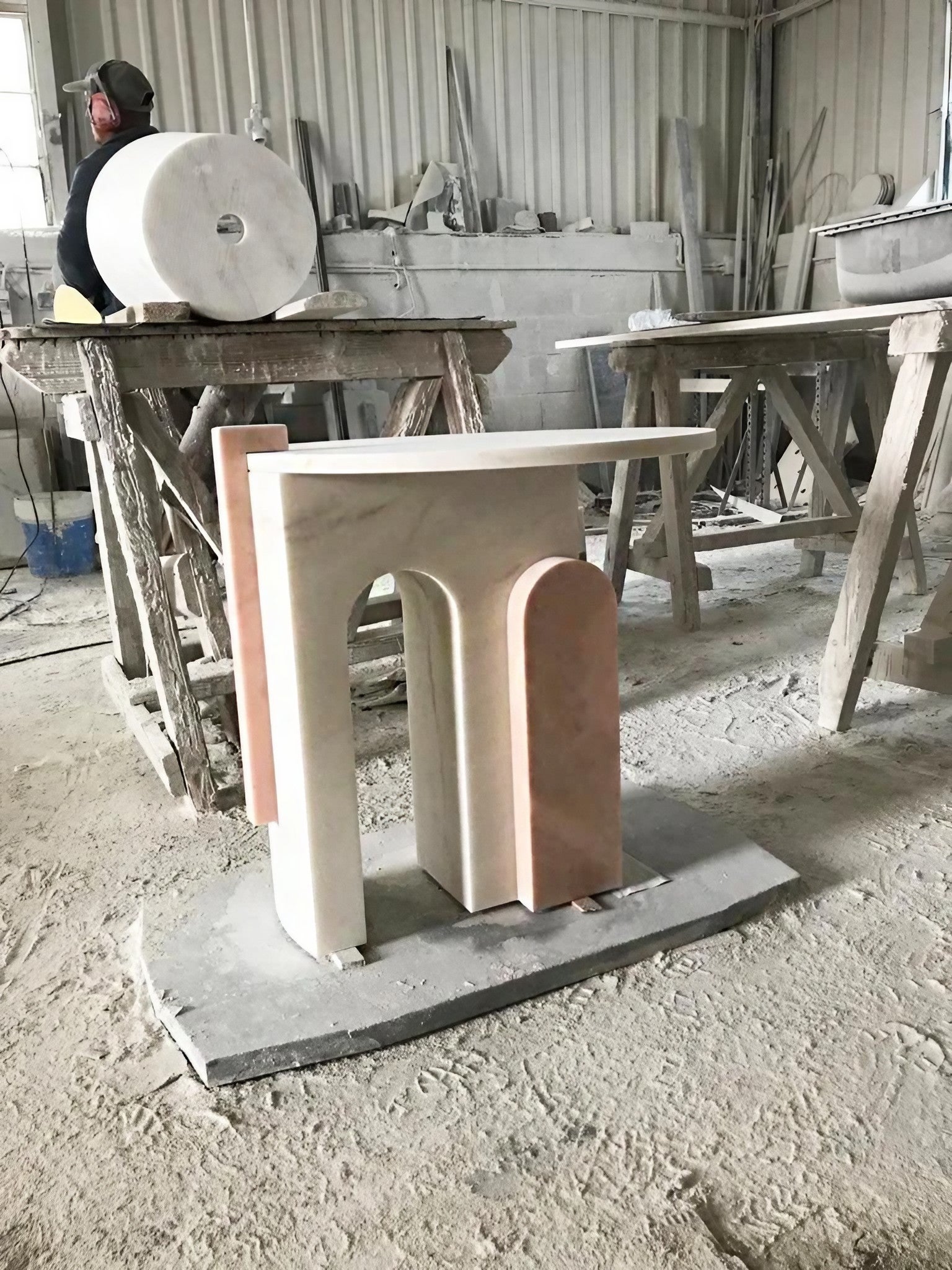 Black Marble Side Table by Dovain Studio 6