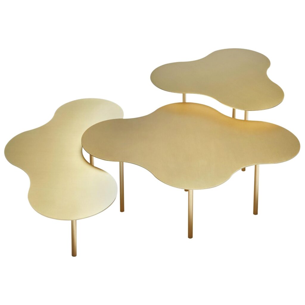 Brass Coffee Table Ensemble of 3 by Sebastian Scherer 1