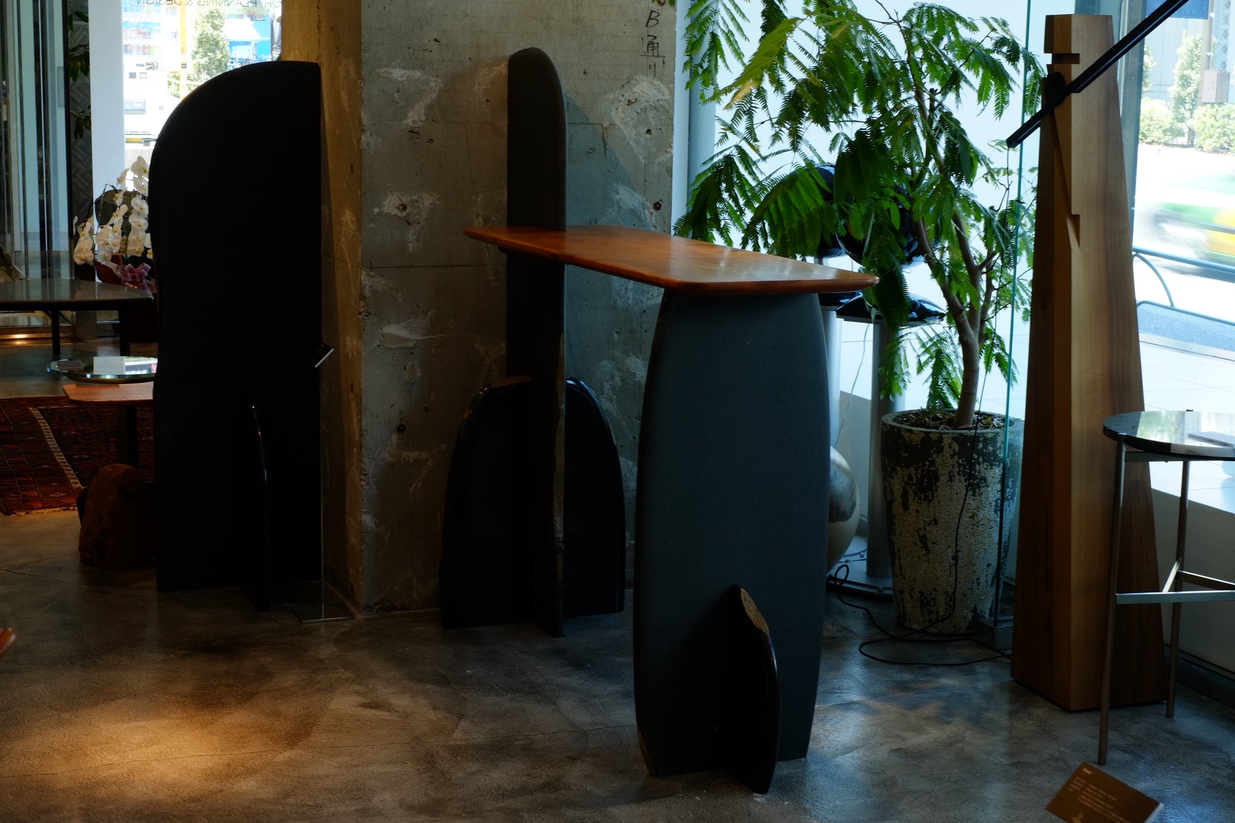 Desk Console Unique Date Kan Stone Sculptural Design by Okurayama 5