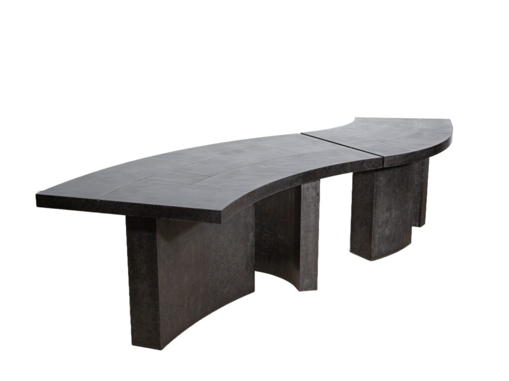 Large Layered Parkerized Steel Desk by Hyungshin Hwang 1