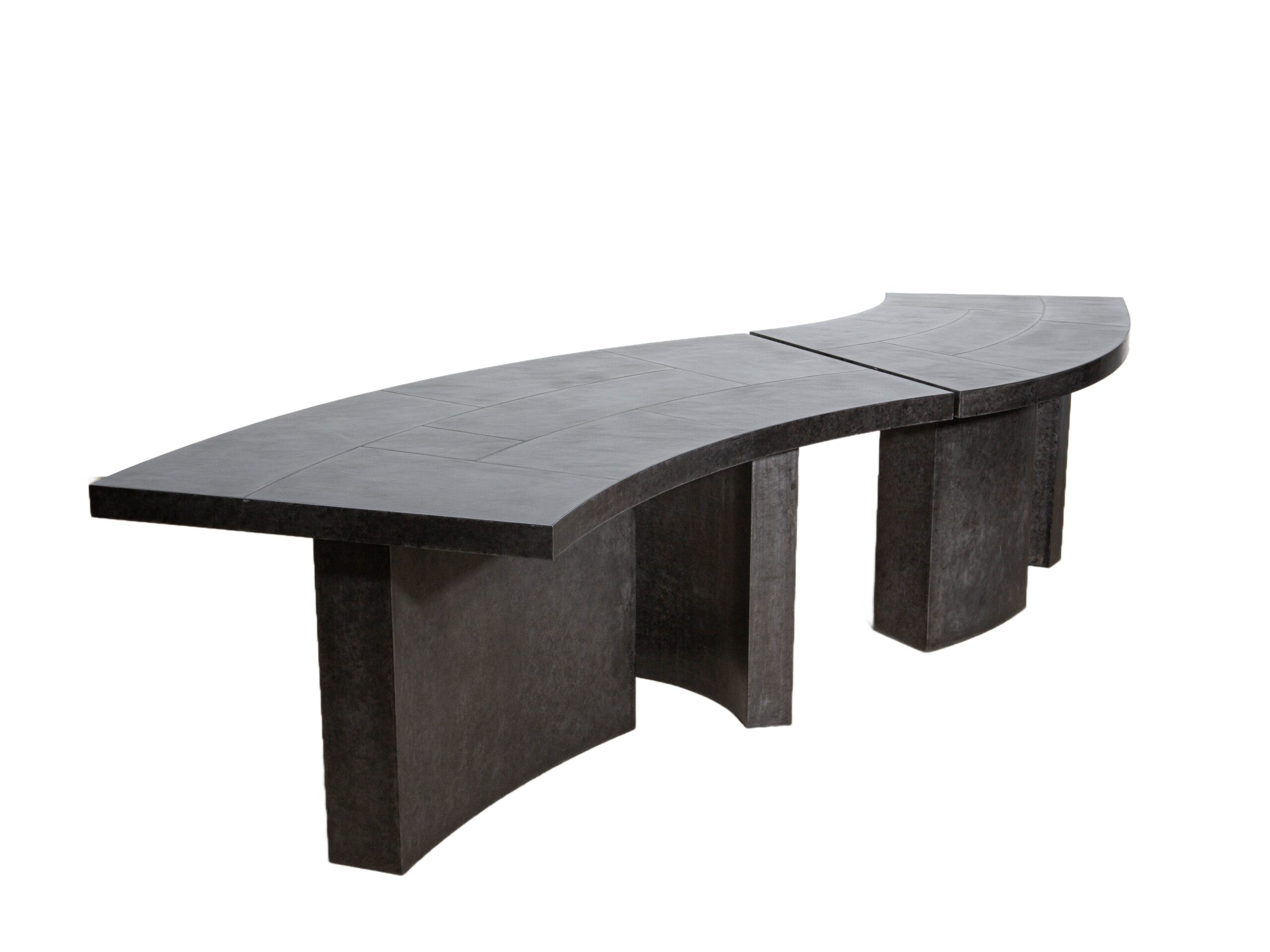 Large Layered Parkerized Steel Desk by Hyungshin Hwang 1