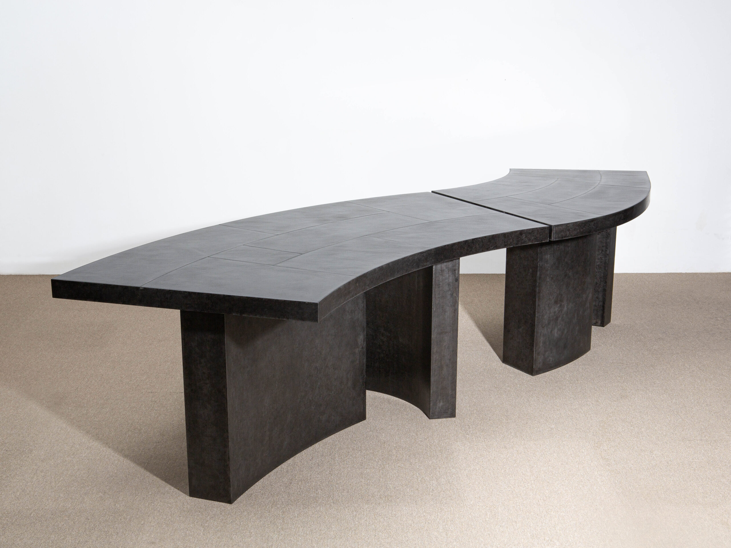 Large Layered Parkerized Steel Desk by Hyungshin Hwang 2