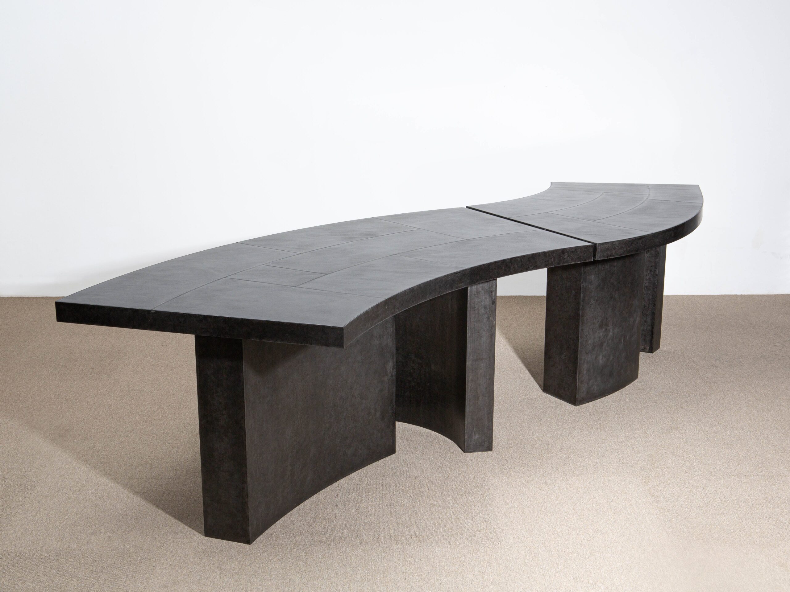 Large Layered Parkerized Steel Desk by Hyungshin Hwang 2