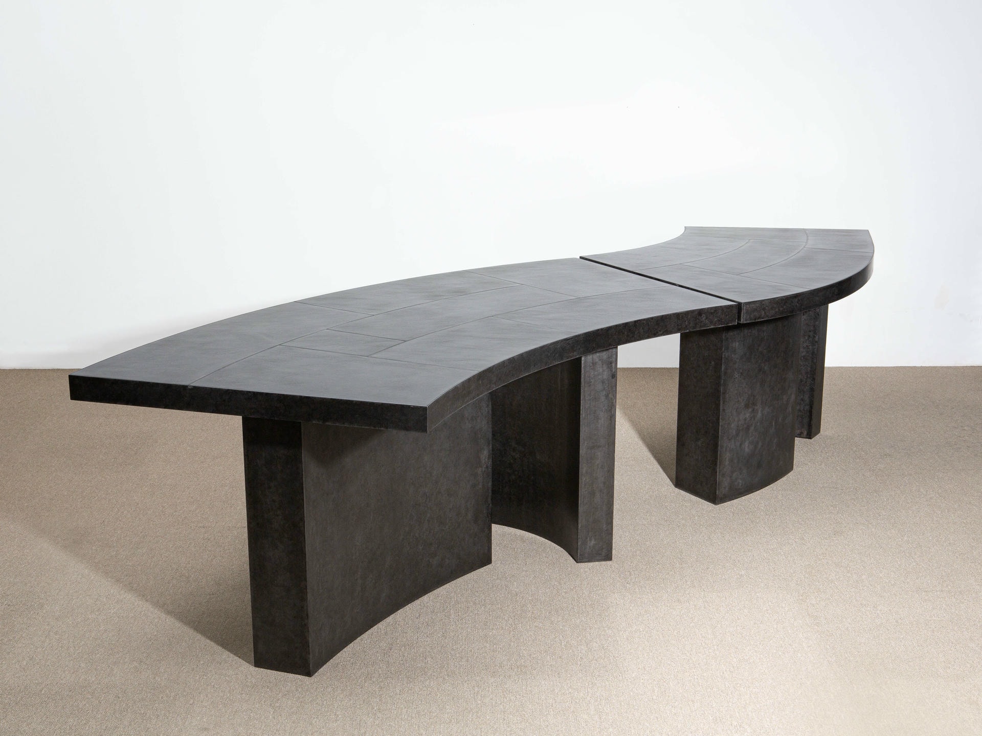 Large Layered Parkerized Steel Desk by Hyungshin Hwang 2
