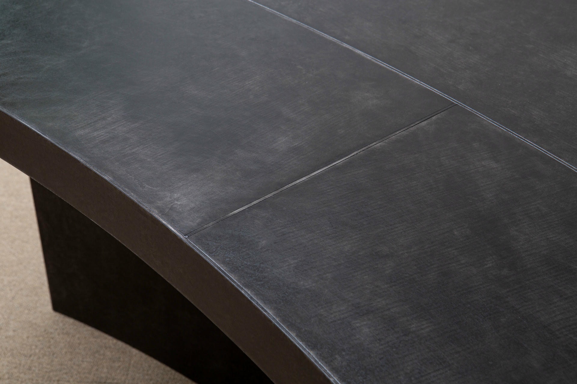 Large Layered Parkerized Steel Desk by Hyungshin Hwang 8