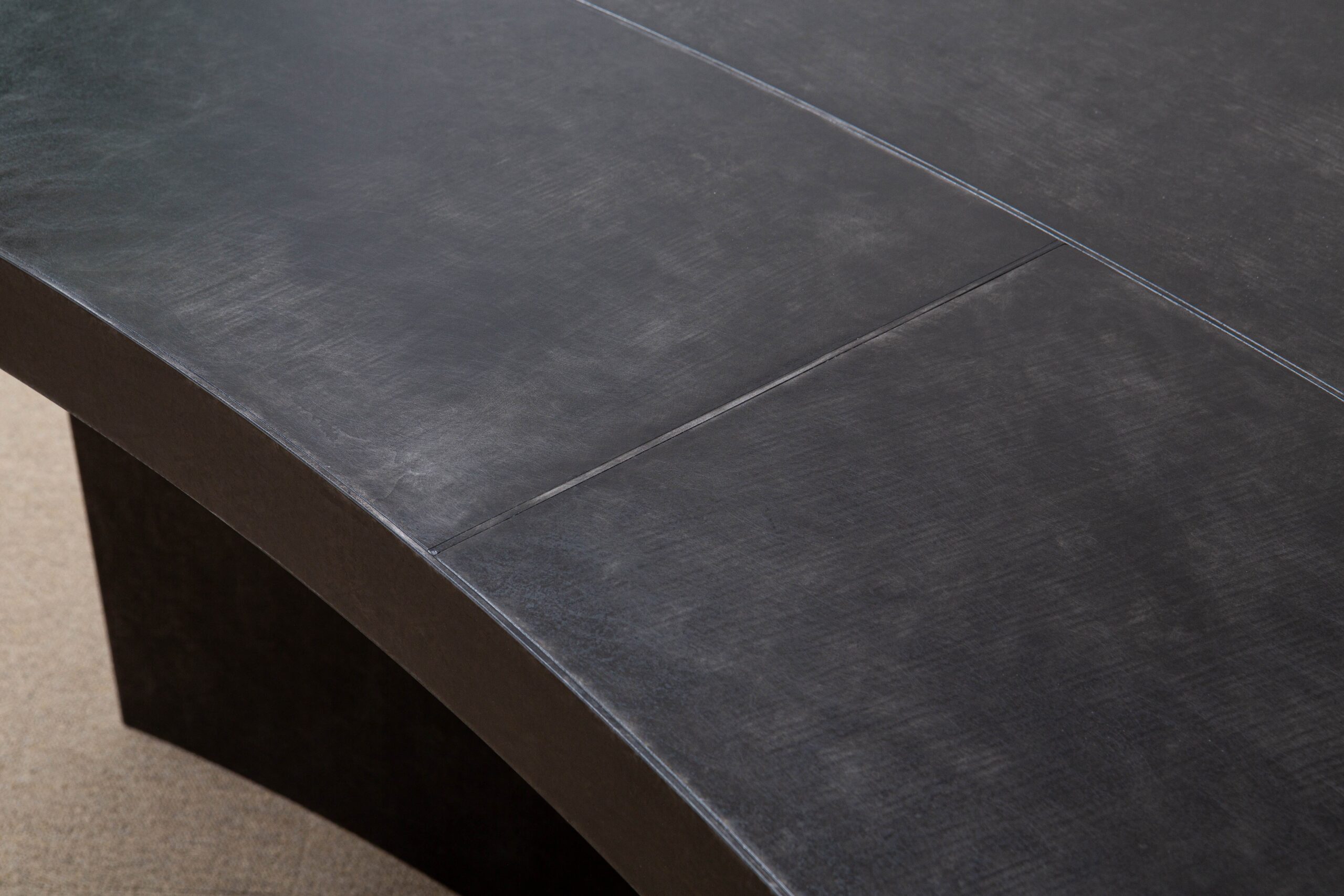 Large Layered Parkerized Steel Desk by Hyungshin Hwang 8