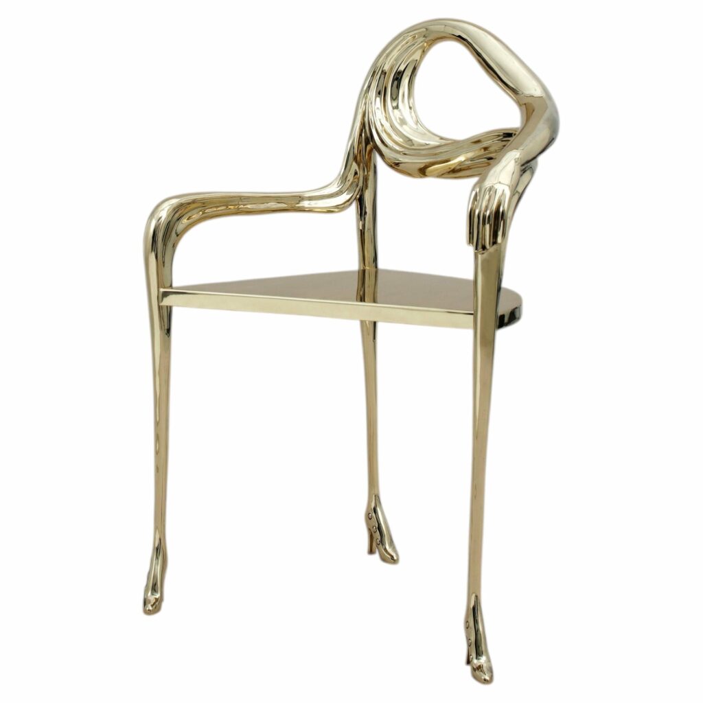 Leda Armchair by Salvador Dali Polished Brass Modern Design Spain 1