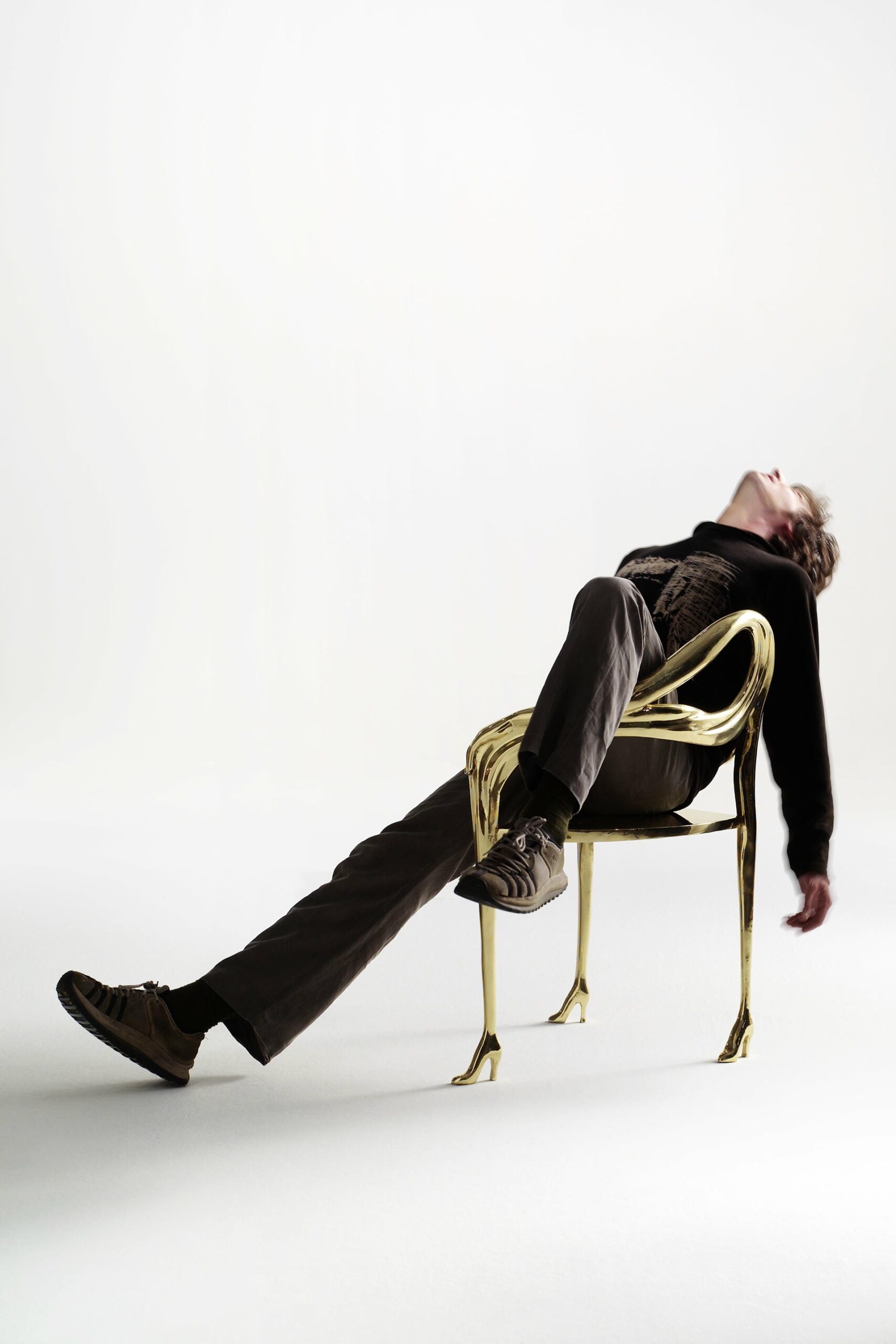Leda Armchair by Salvador Dali Polished Brass Modern Design Spain 7