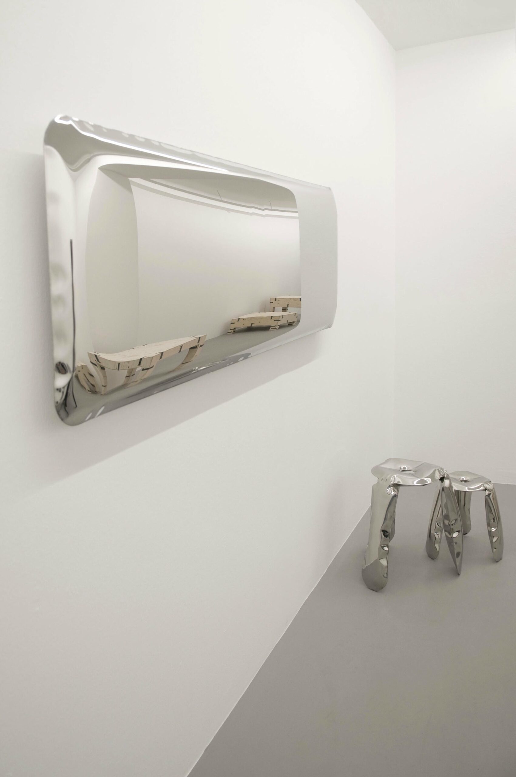 Light Gold Tafla Q1 Sculptural Wall Mirror by Zieta 5