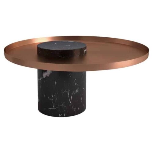 Low Black Marquina Marble Contemporary Gueridon Sebastian Herkner 1