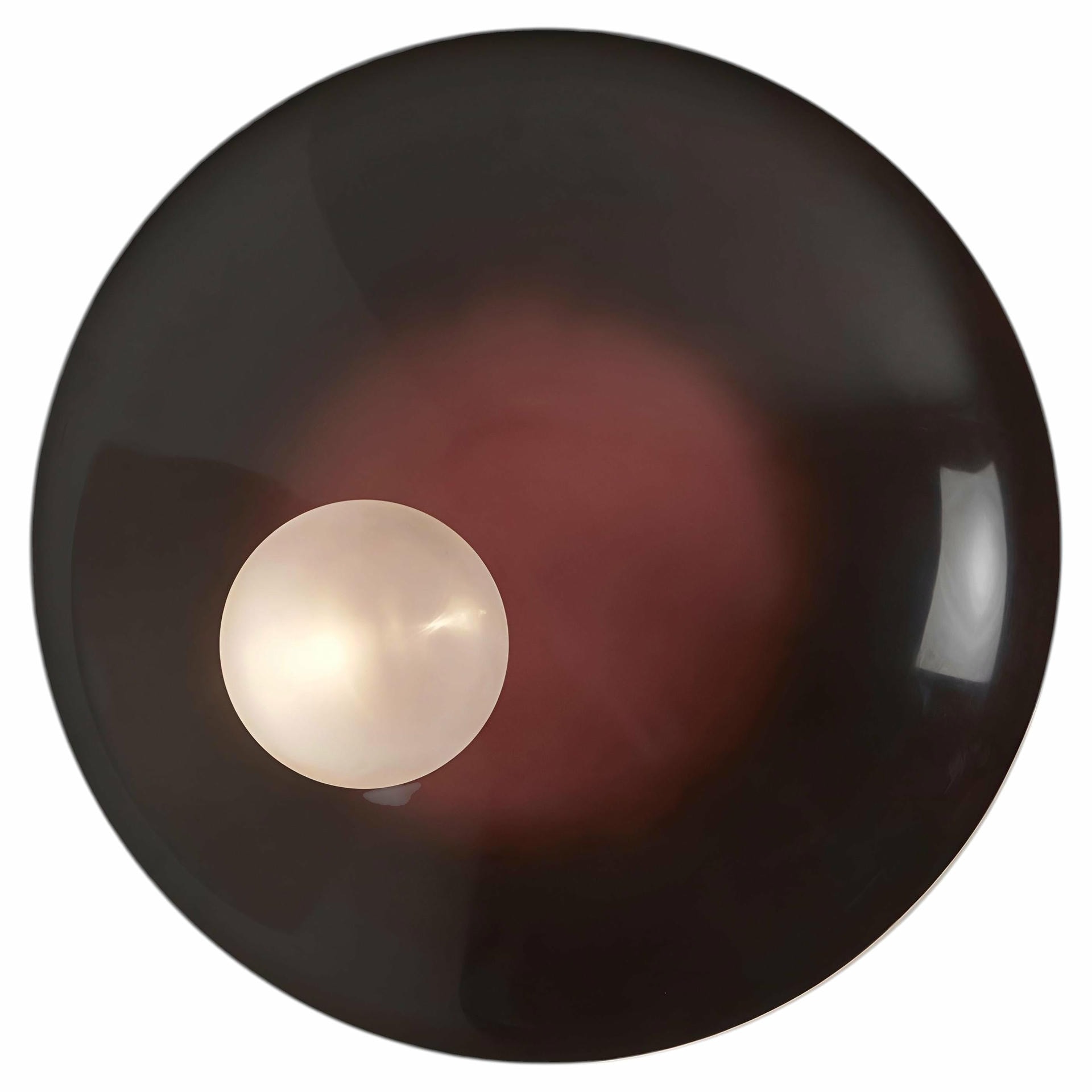 Luxury Modern Handcrafted Burgundy Ceiling Mounted Lamp Oyster by Carla Baz 1