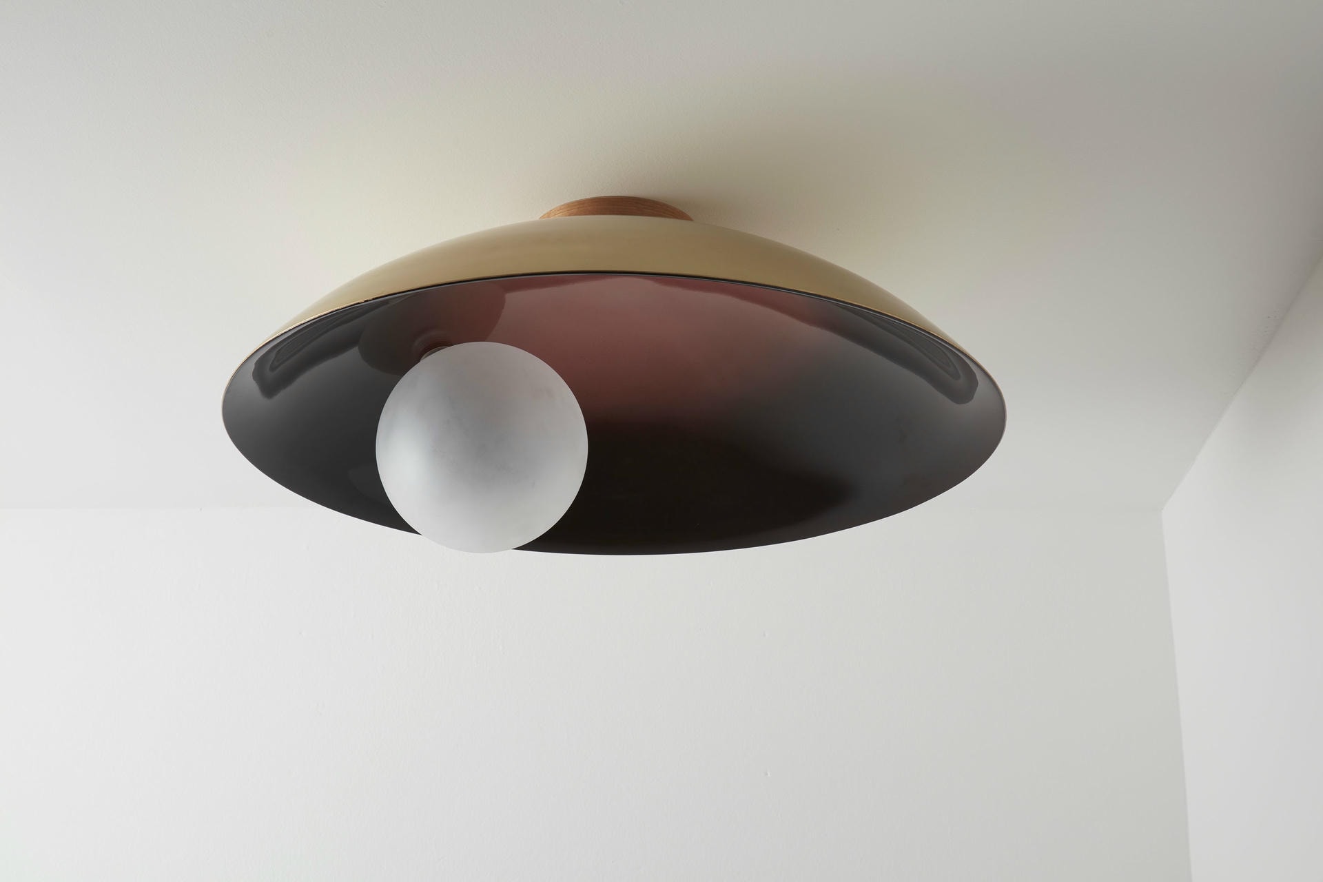 Luxury Modern Handcrafted Burgundy Ceiling Mounted Lamp Oyster by Carla Baz 4