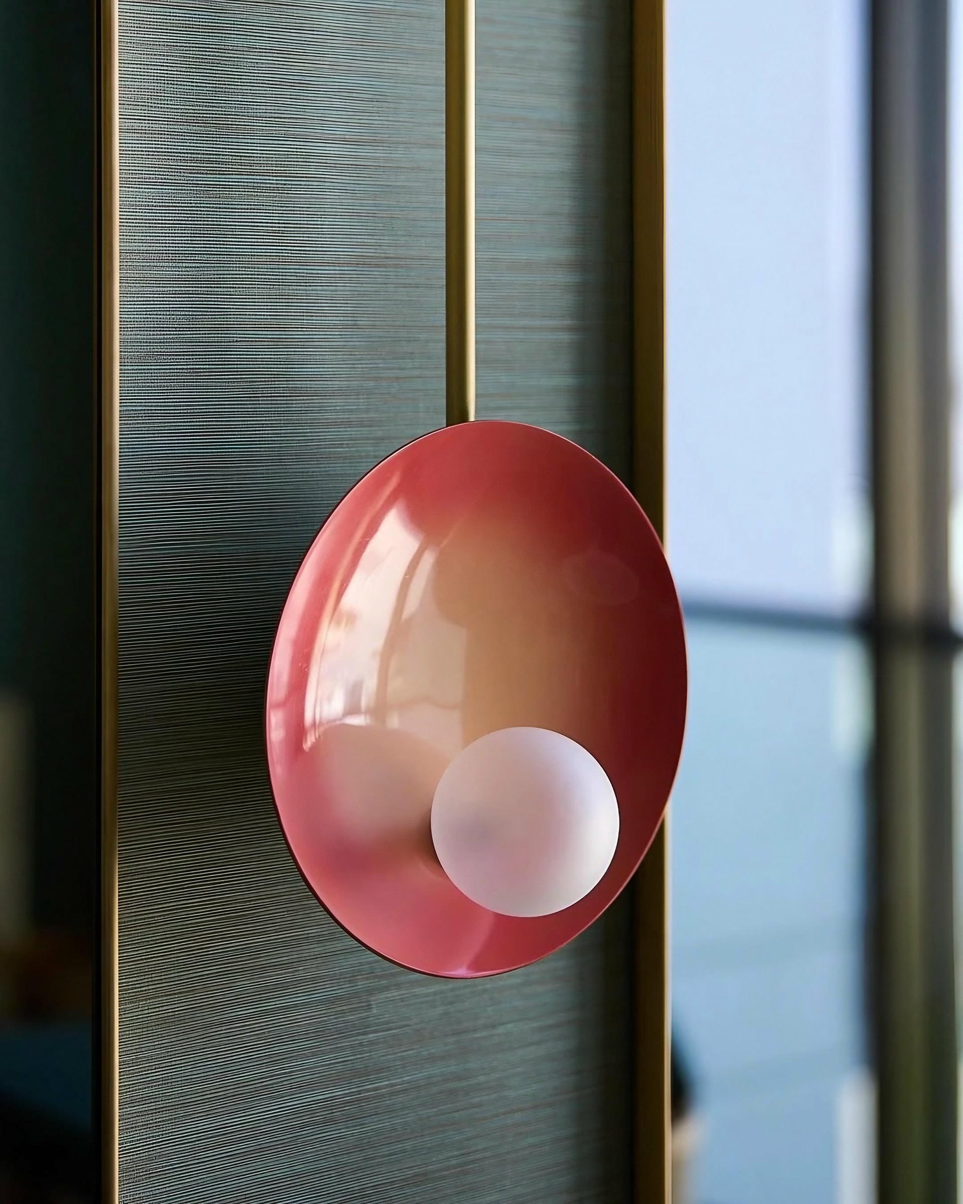 Luxury Modern Handcrafted Burgundy Ceiling Mounted Lamp Oyster by Carla Baz 5