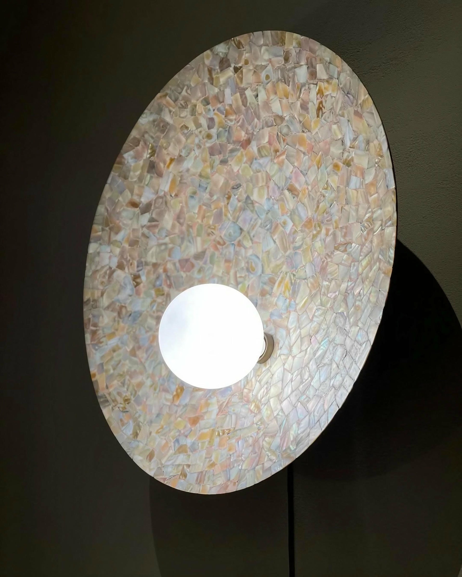 Luxury Modern Handcrafted Burgundy Ceiling Mounted Lamp Oyster by Carla Baz 7