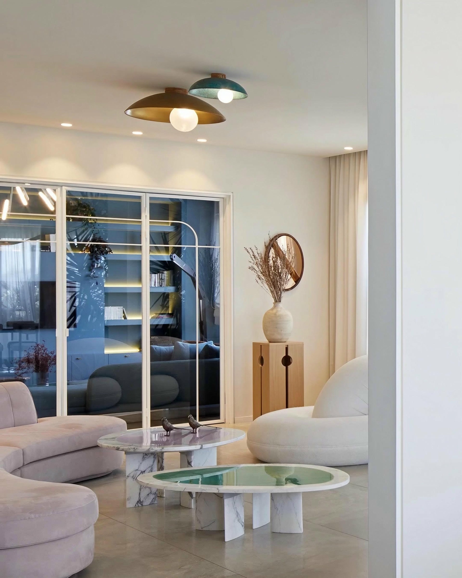 Luxury Modern Handcrafted Burgundy Ceiling Mounted Lamp Oyster by Carla Baz 8