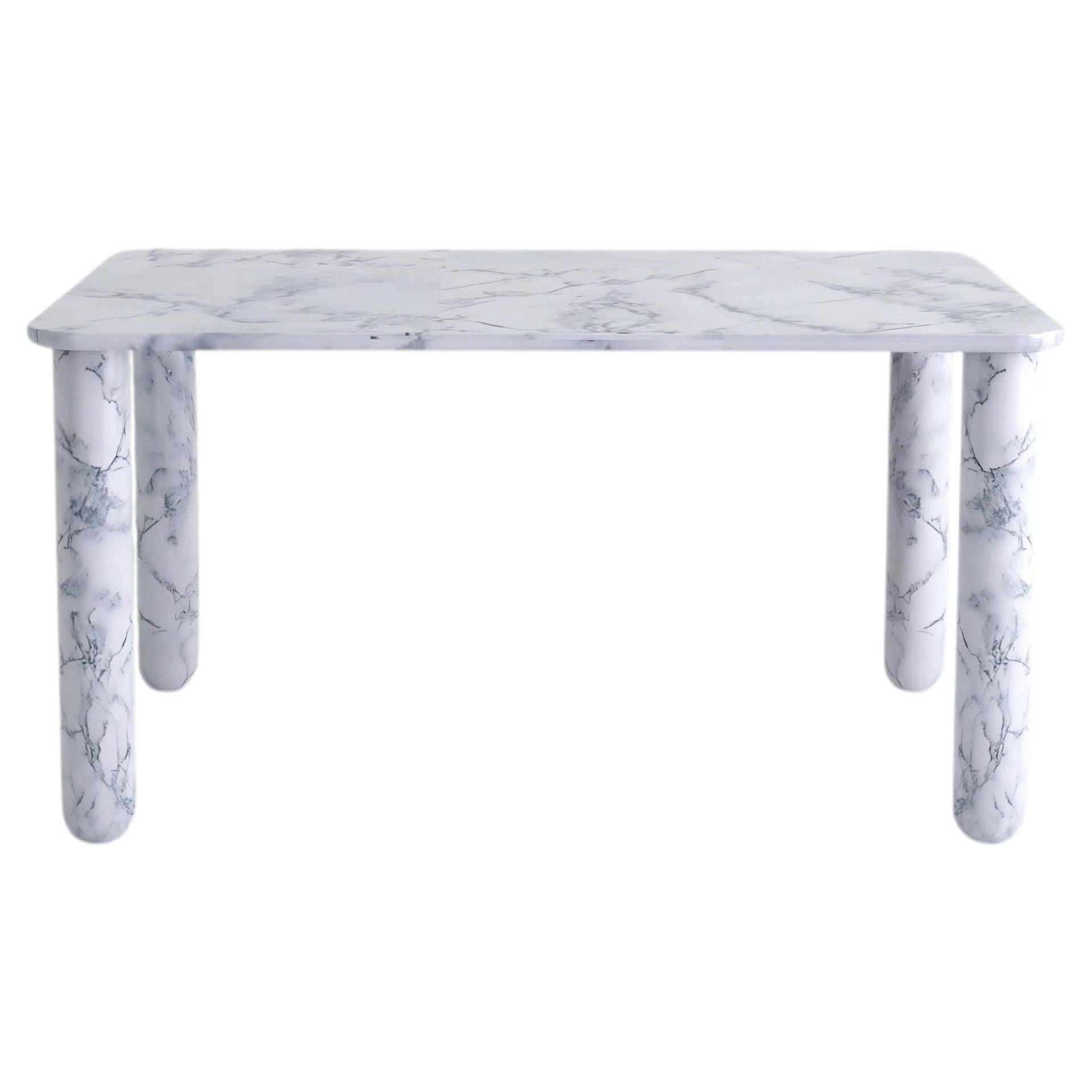 Medium White Marble Sunday Dining Table Jean Baptiste Souletie 1