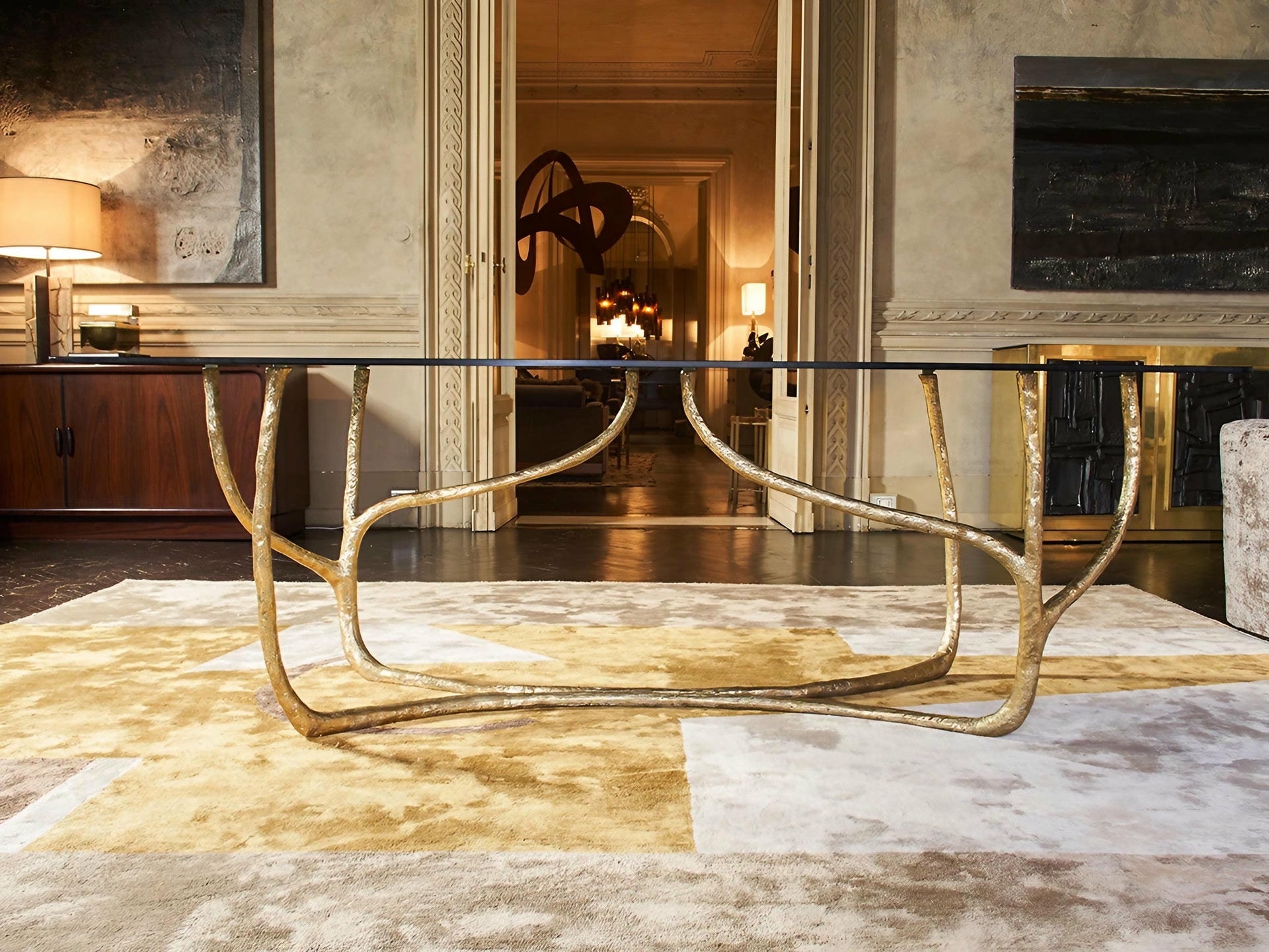 Molars Console Contemporary Sculptural Brass by Misaya 5