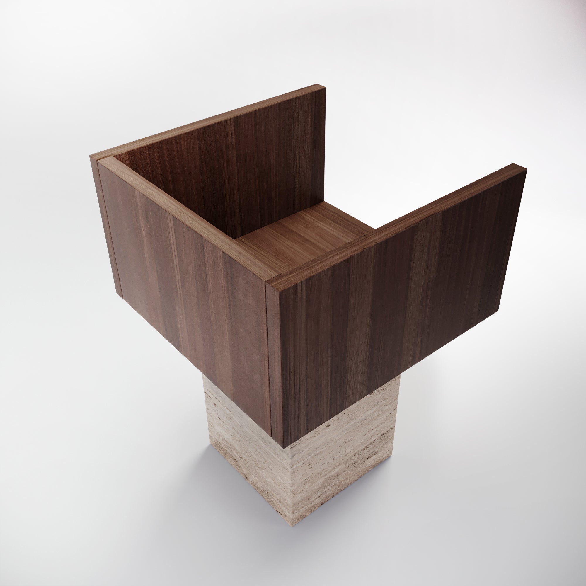 Trono Travertine Classico Romano Chair by Lisa Franzen 3