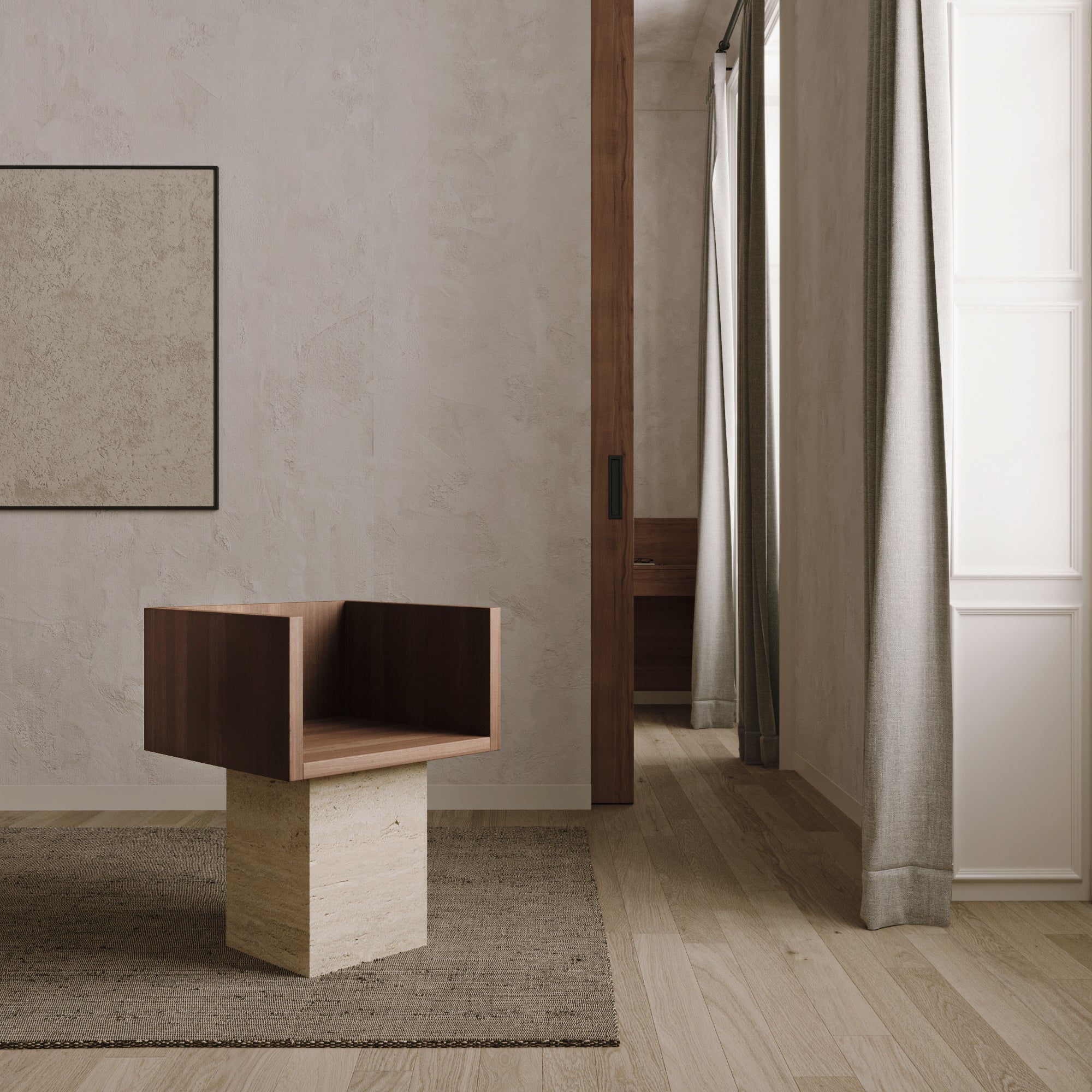 Trono Travertine Classico Romano Chair by Lisa Franzen 7