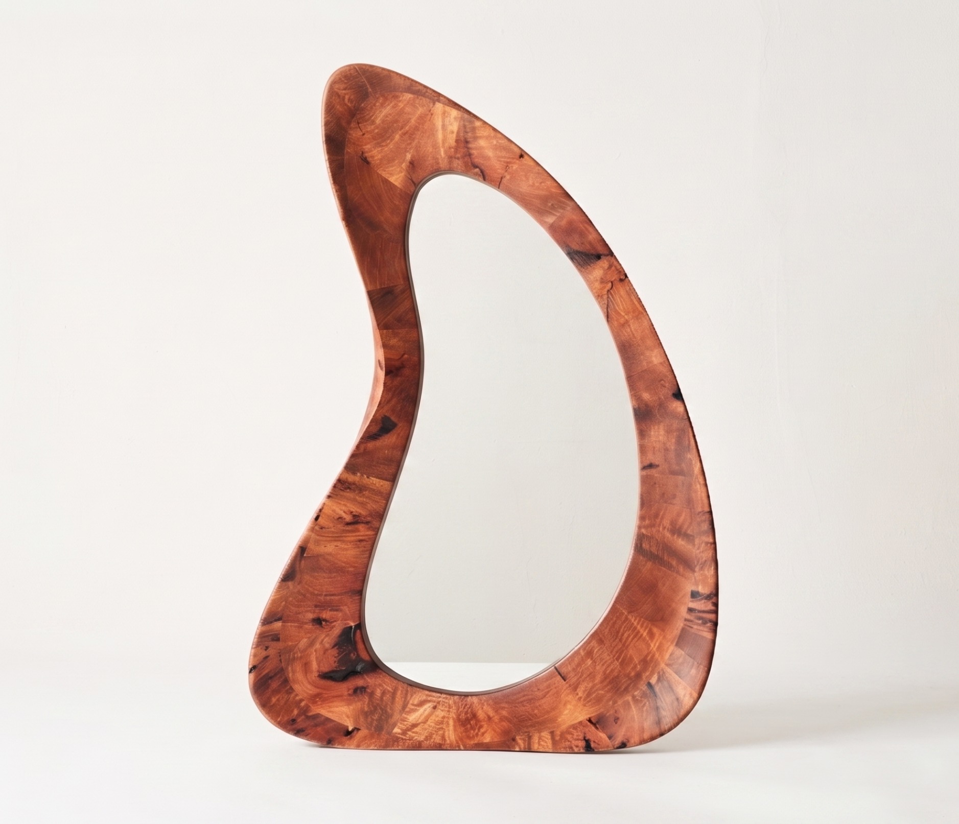 Unique Handmade Walnut Portal Mirror by Maxime Goléo 2