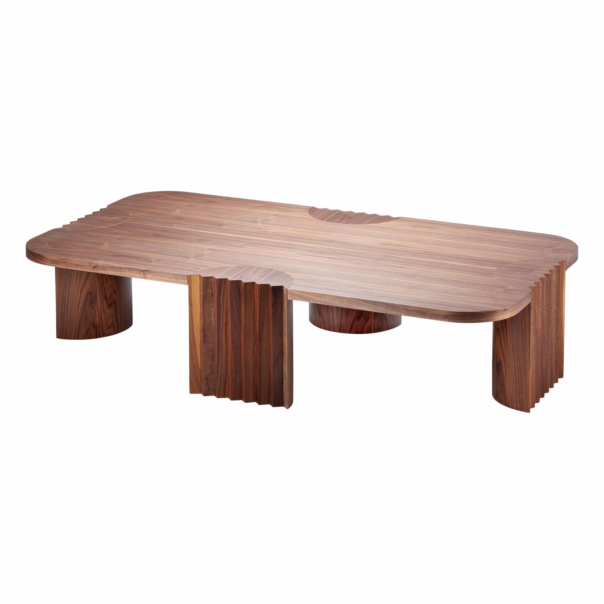 Unique Walnut Caravel Center Table by Collector 1