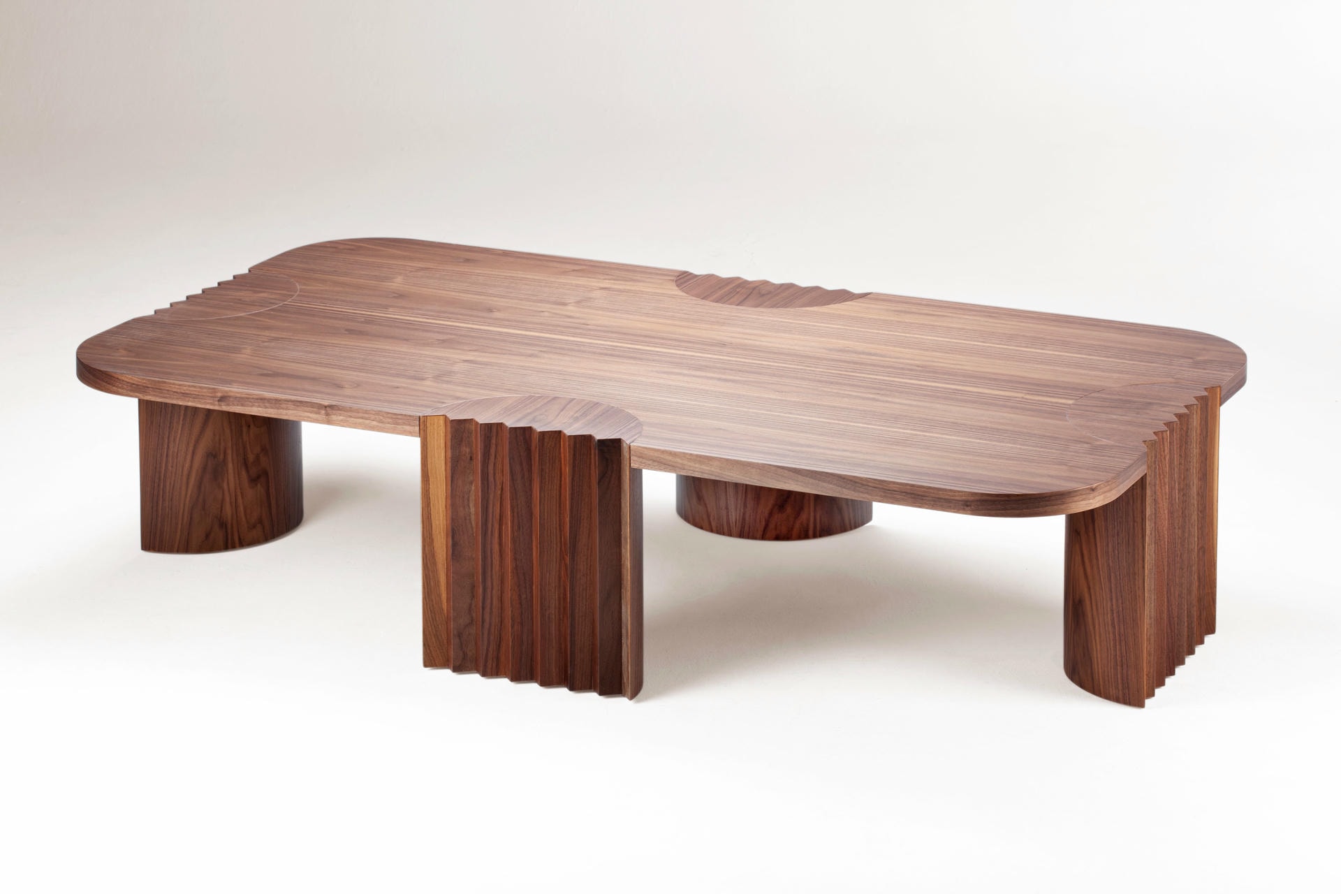 Unique Walnut Caravel Center Table by Collector 2