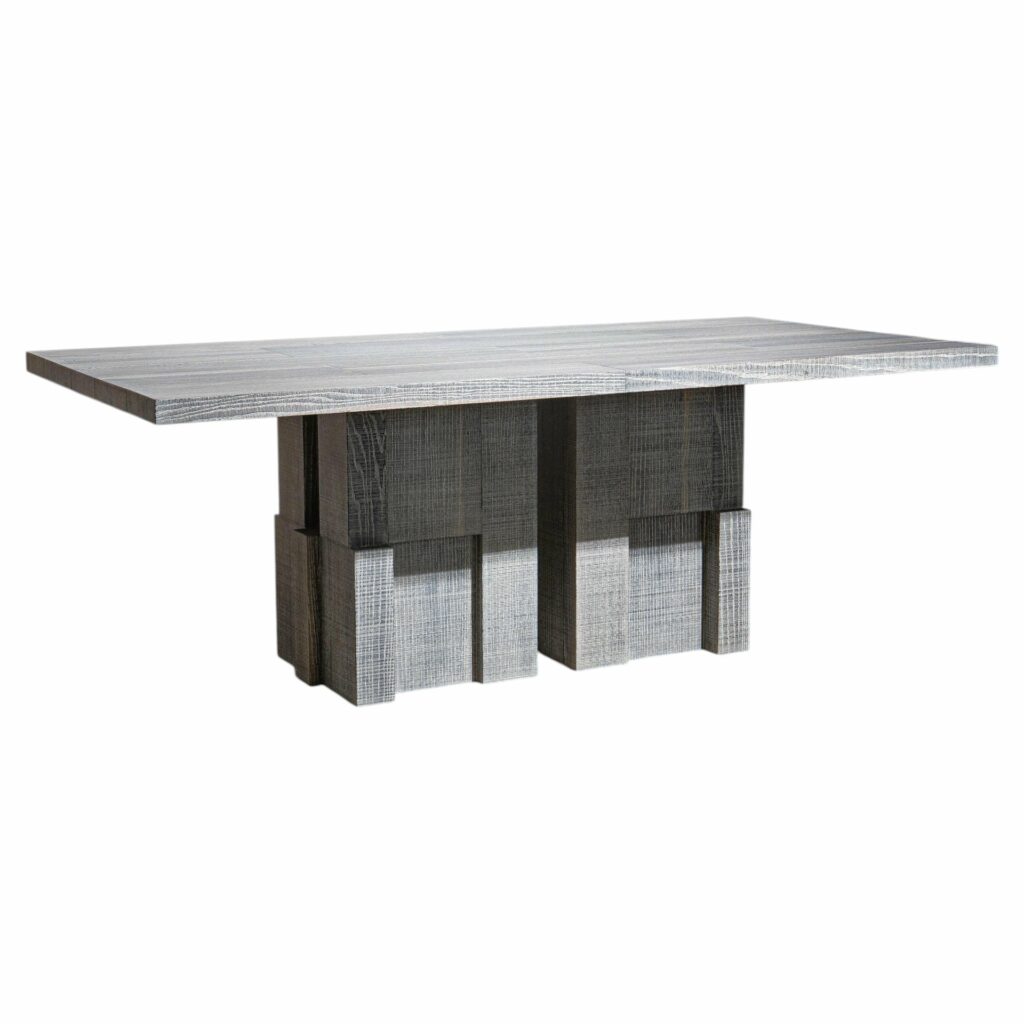 White Layered Oak Wood Table by Hyungshin Hwang 1