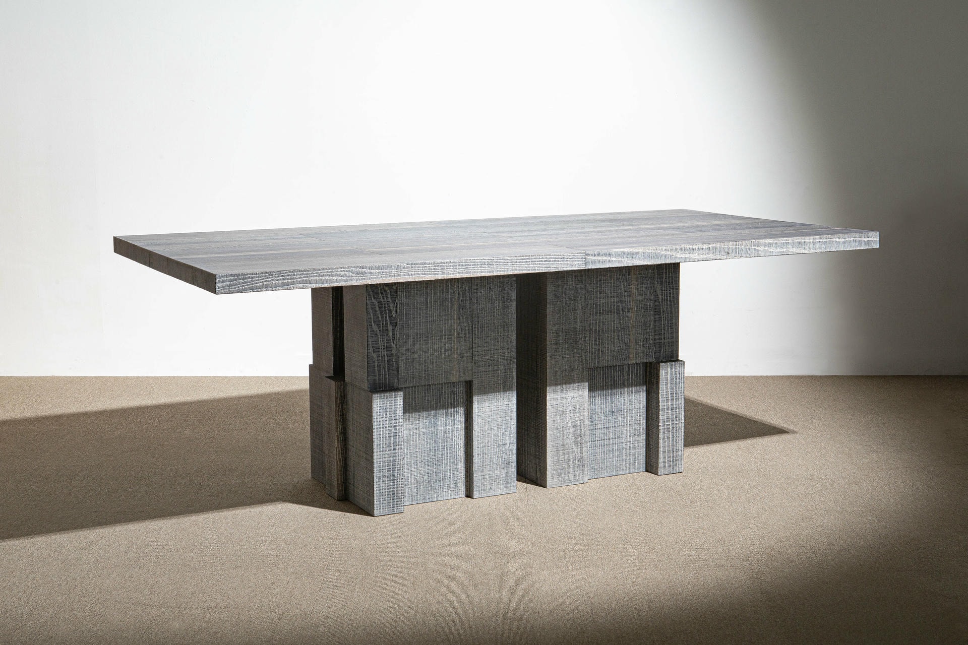 White Layered Oak Wood Table by Hyungshin Hwang 2