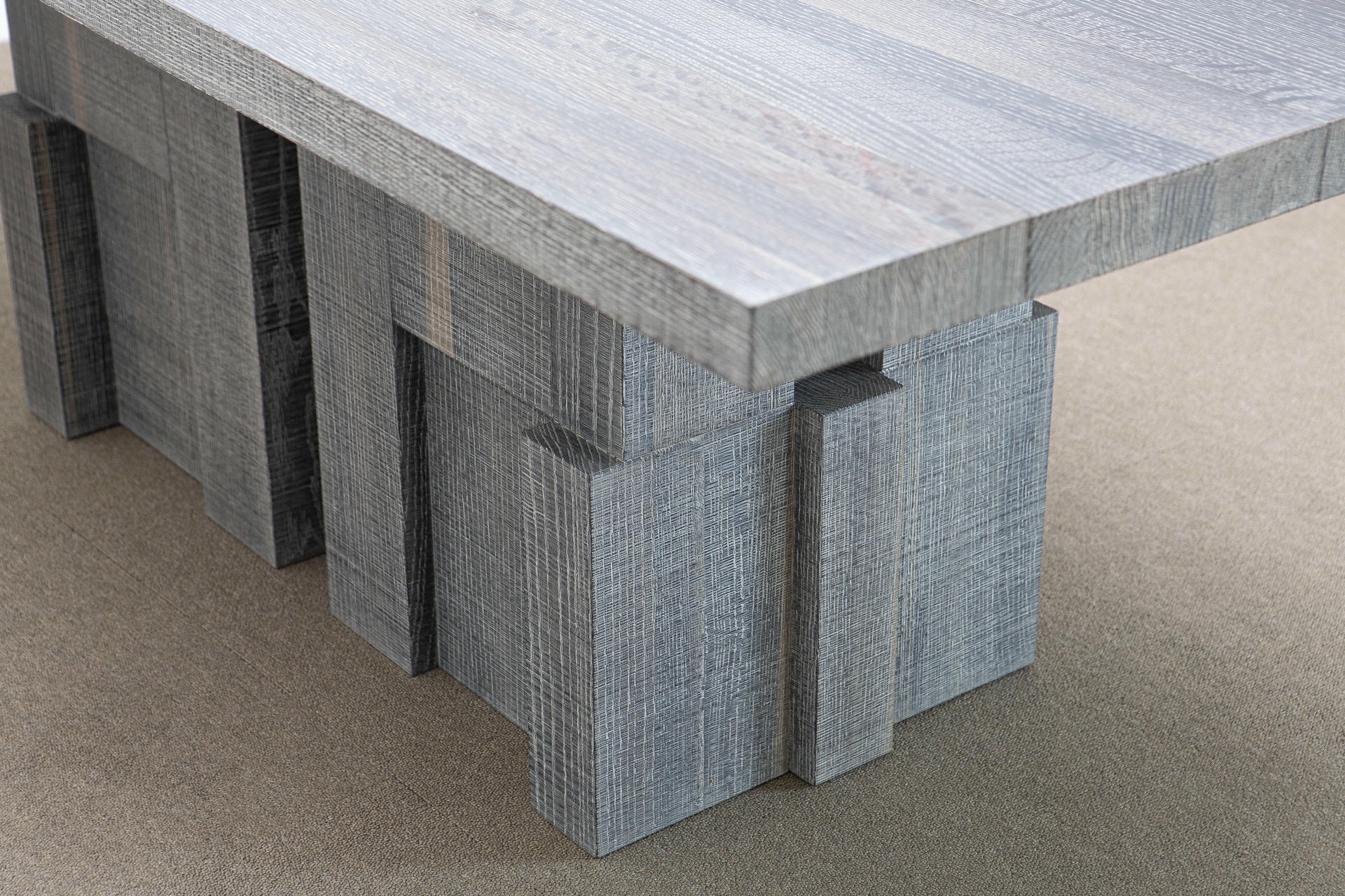 White Layered Oak Wood Table by Hyungshin Hwang 6