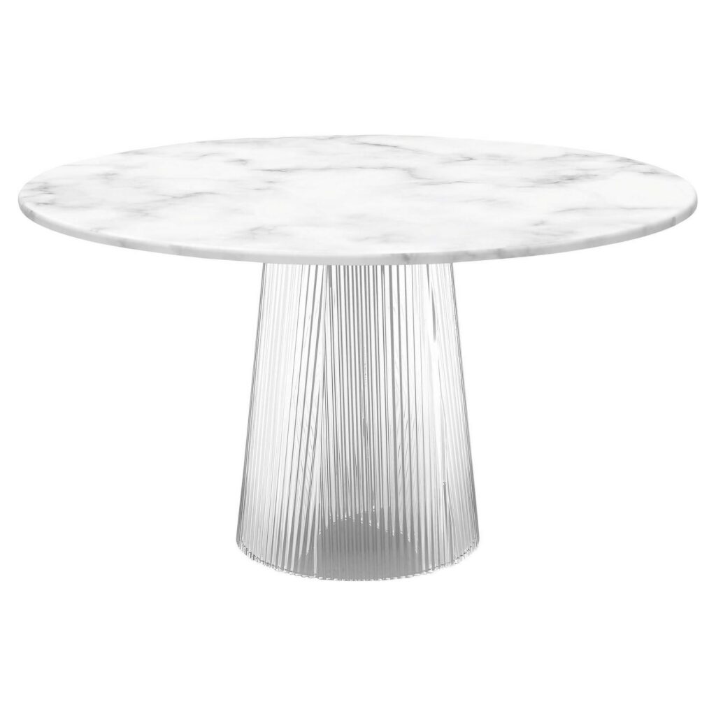Bent Dining Table Medium White Transparent by Pulpo 1