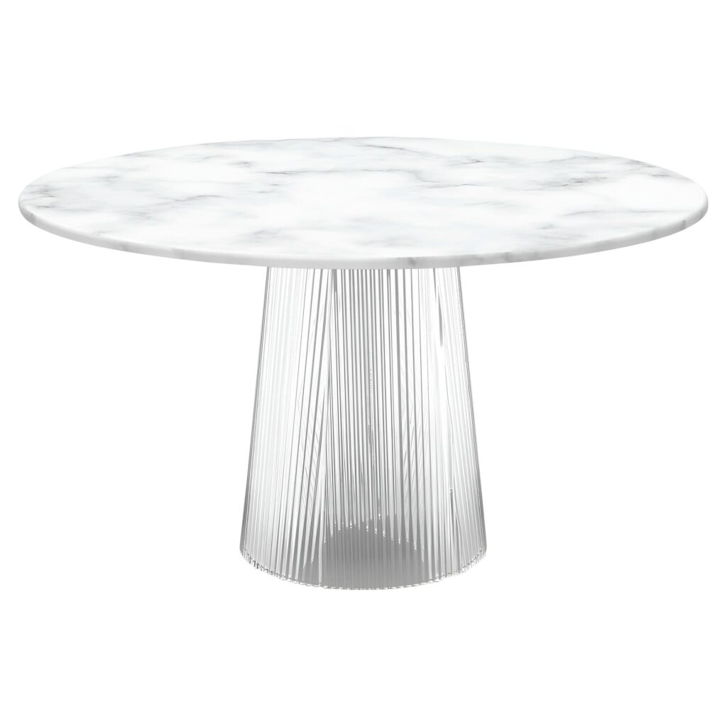 Bent Dining Table Medium White Transparent by Pulpo 1