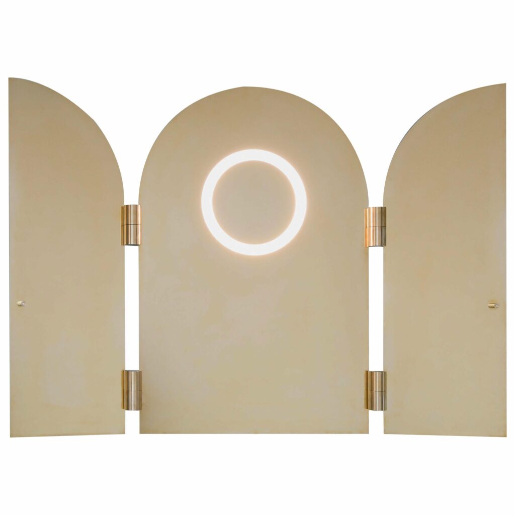 Brass Triptychs Enlighted Mirror by Jesse Visser 1