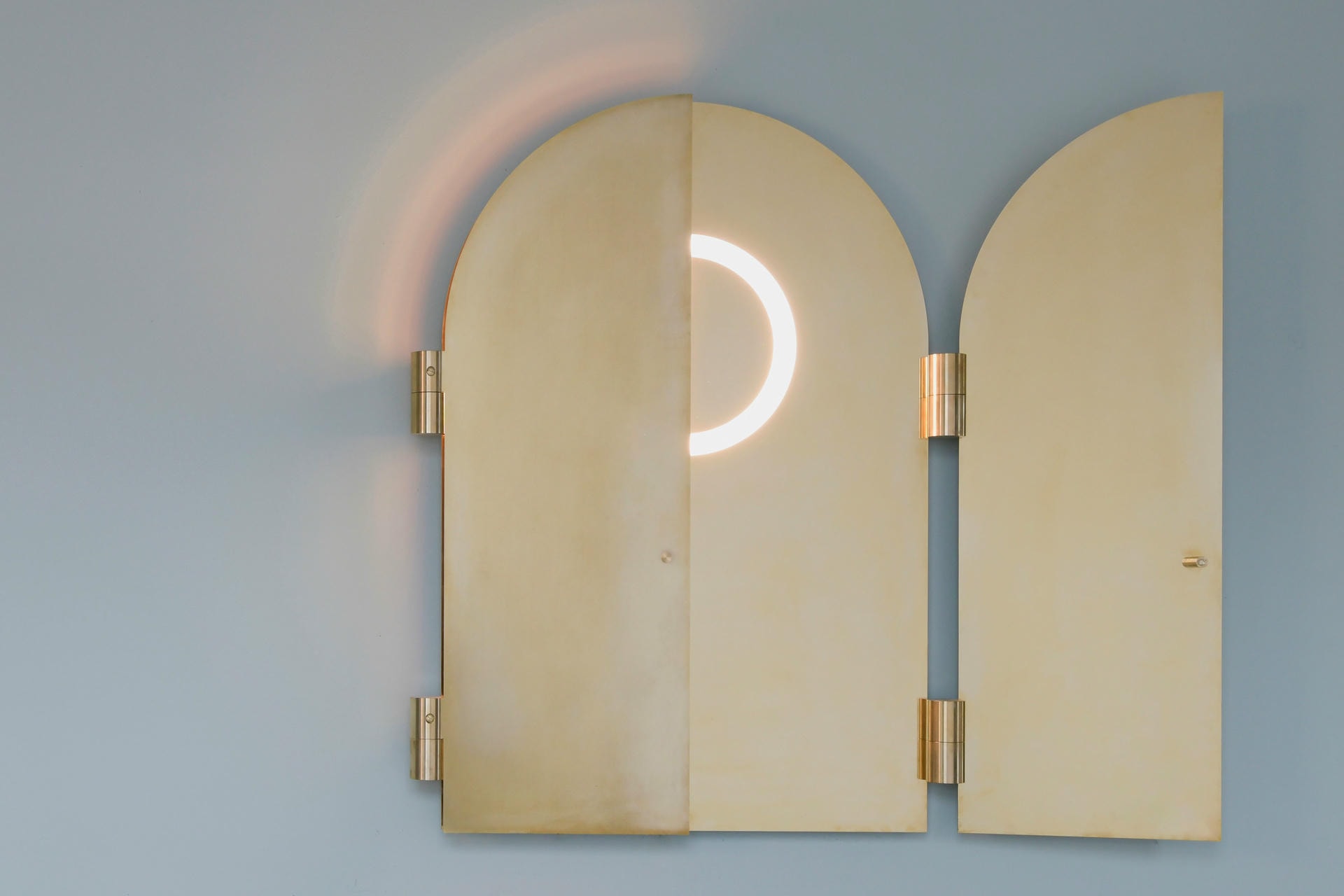 Brass Triptychs Enlighted Mirror by Jesse Visser 3