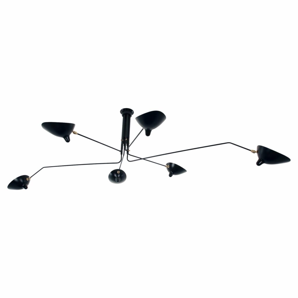 Ceiling Lamp 6 Rotating Arms by Serge Mouille 1