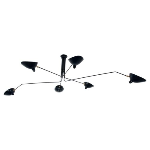 Ceiling Lamp 6 Rotating Arms by Serge Mouille 1