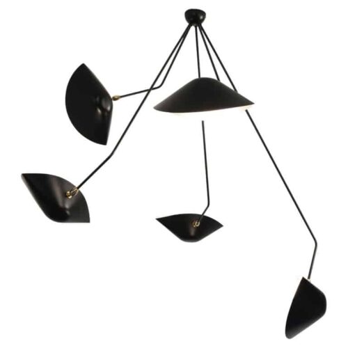 Ceiling Lamp Spider 5 Broken Arms by Serge Mouille 1