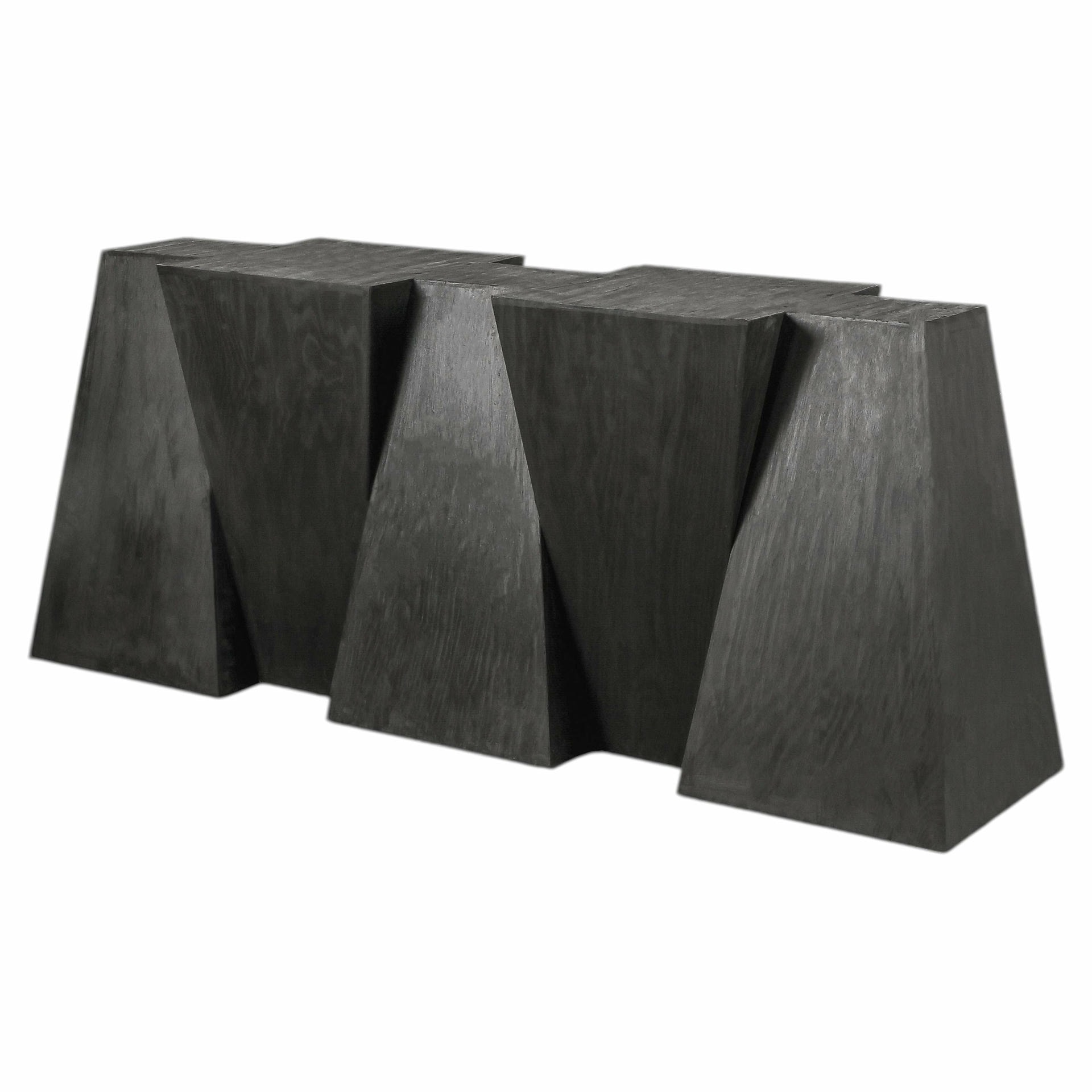 Limited Edition Contemporary Black Plywood Console by Lucas Tyra Morten 1