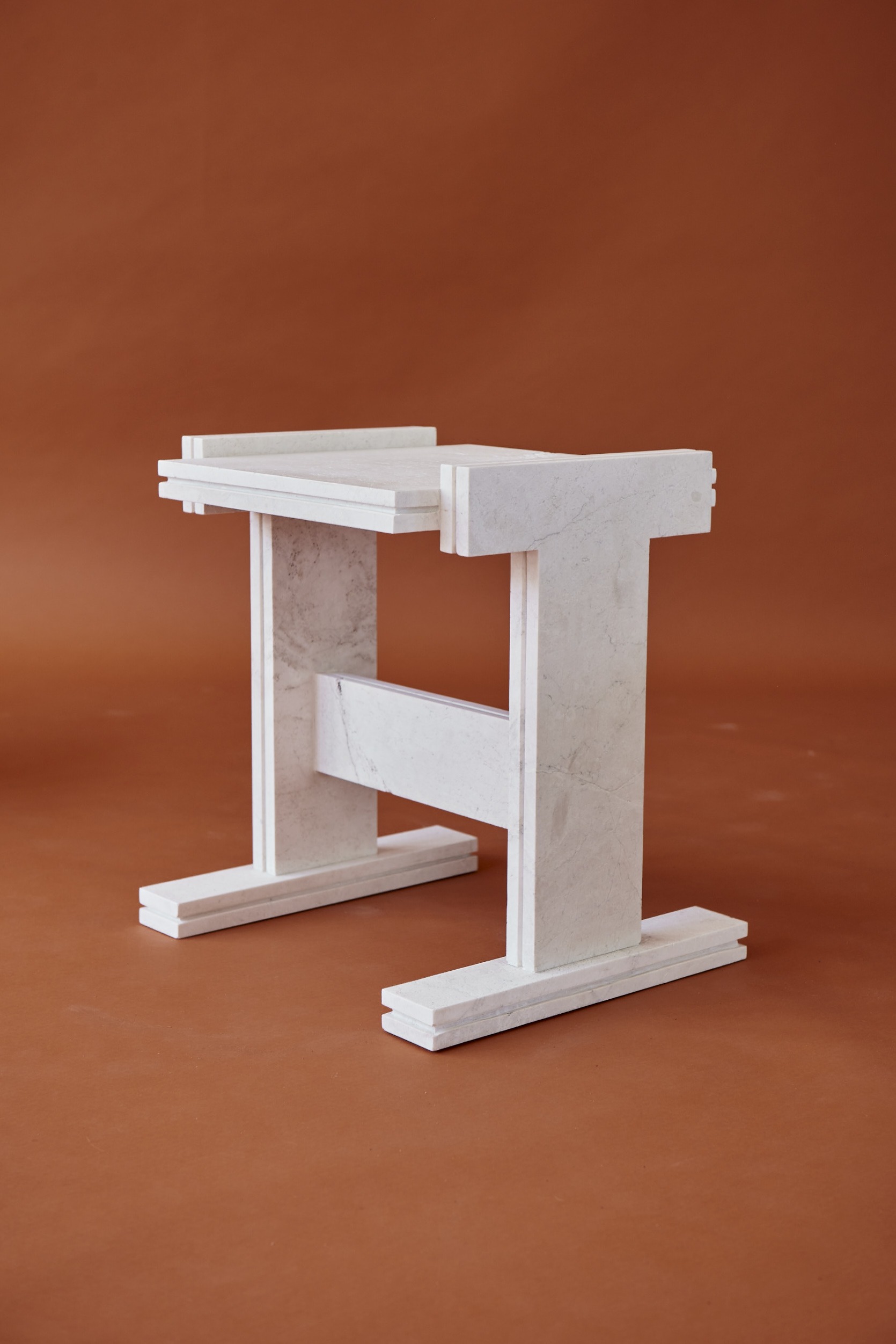 White Pearl Premium Neave Side Table by Nish Studio 2