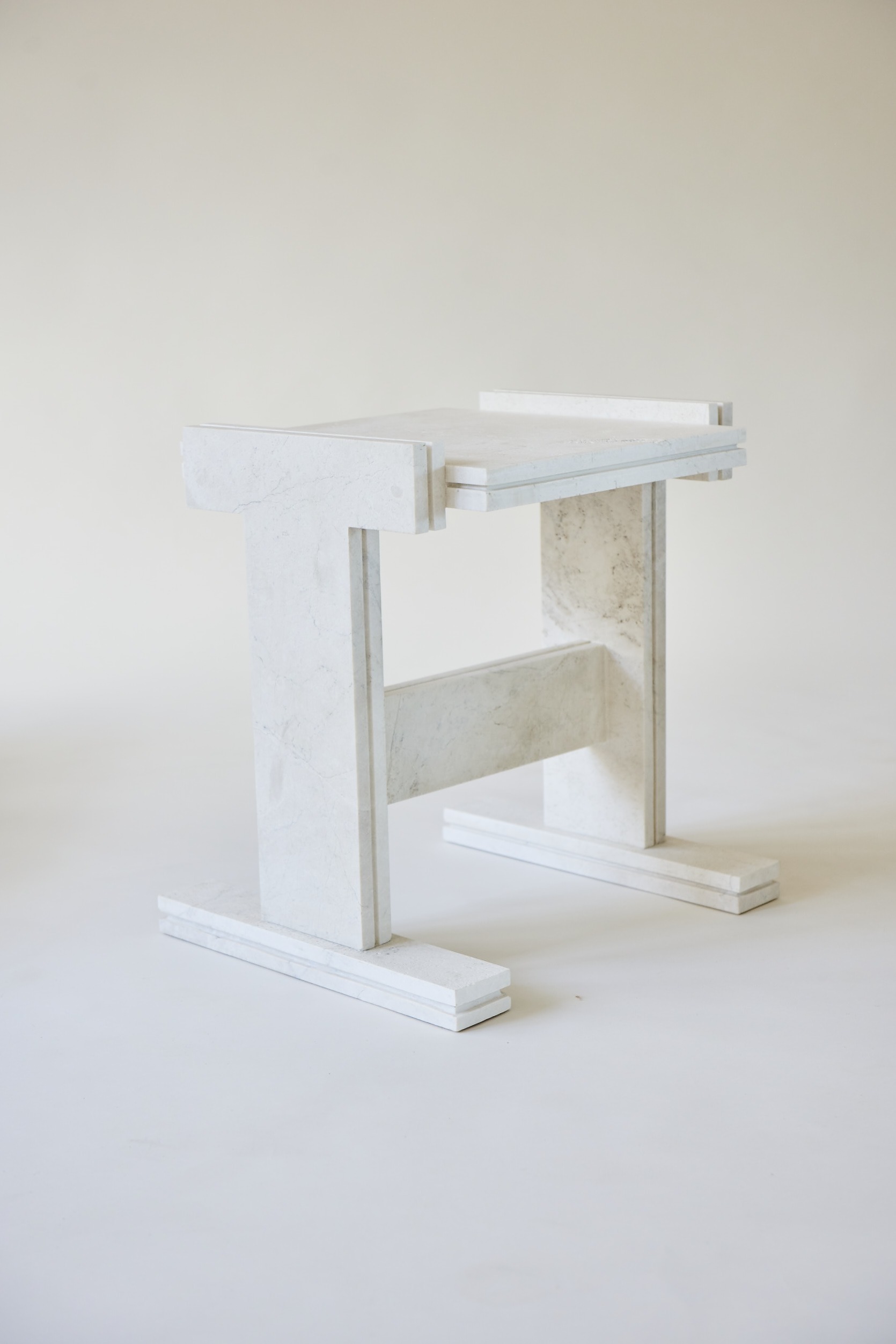 White Pearl Premium Neave Side Table by Nish Studio 3