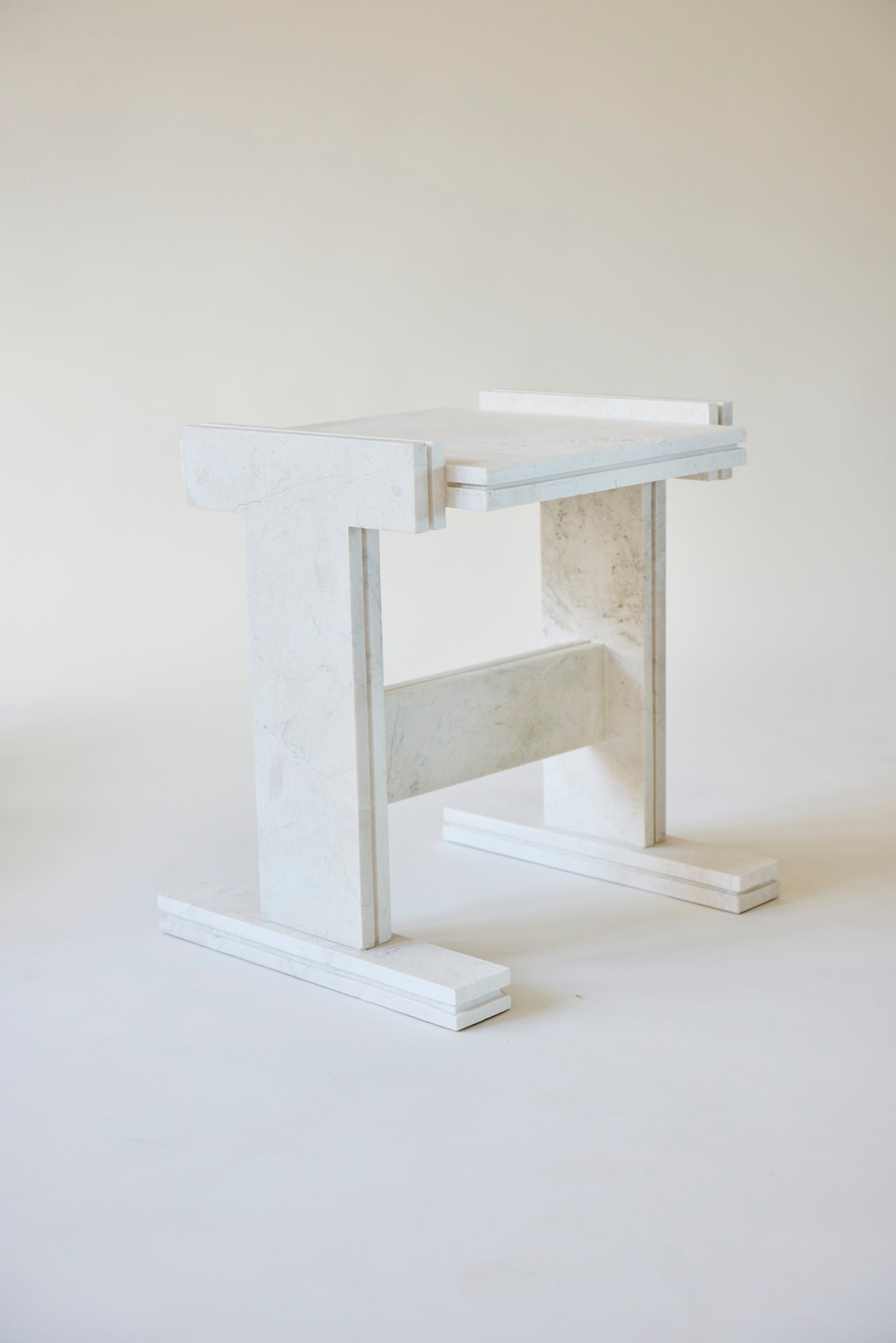 White Pearl Premium Neave Side Table by Nish Studio 6