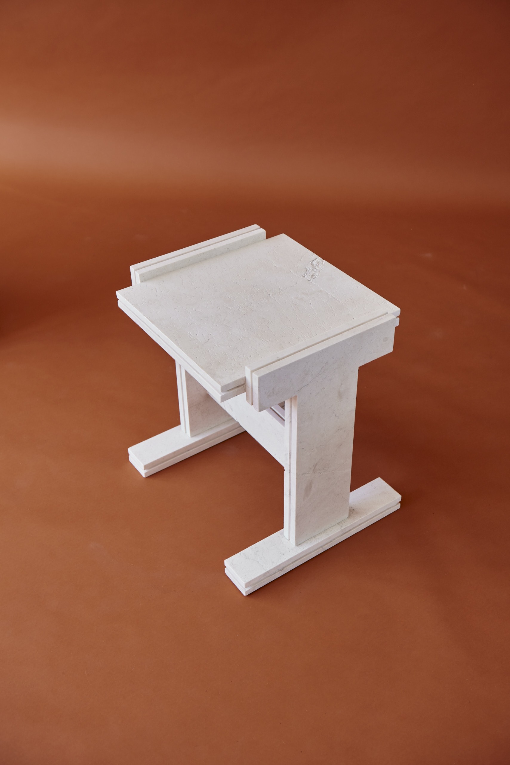 White Pearl Premium Neave Side Table by Nish Studio 6