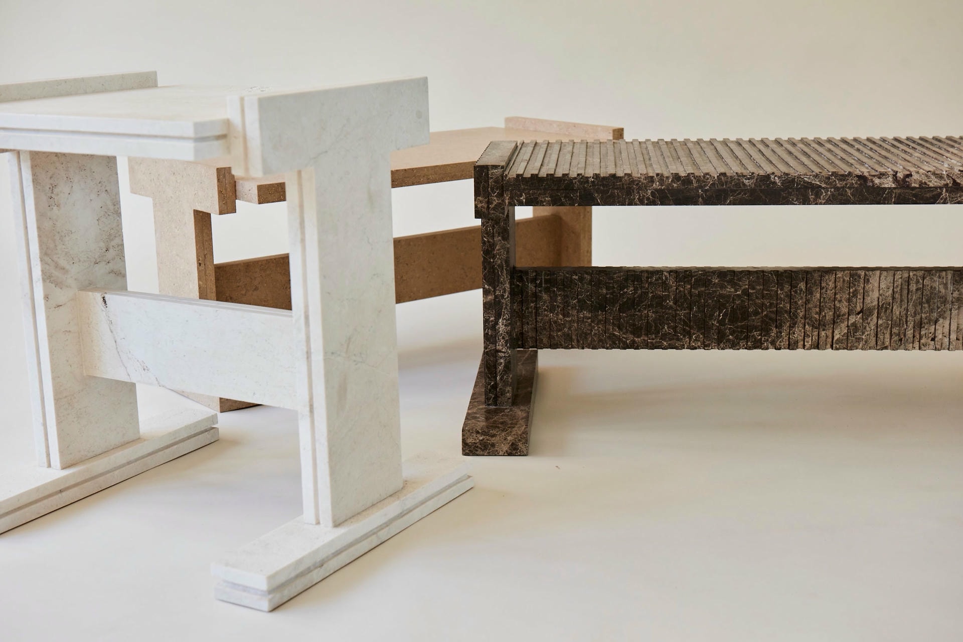 White Pearl Premium Neave Side Table by Nish Studio 7