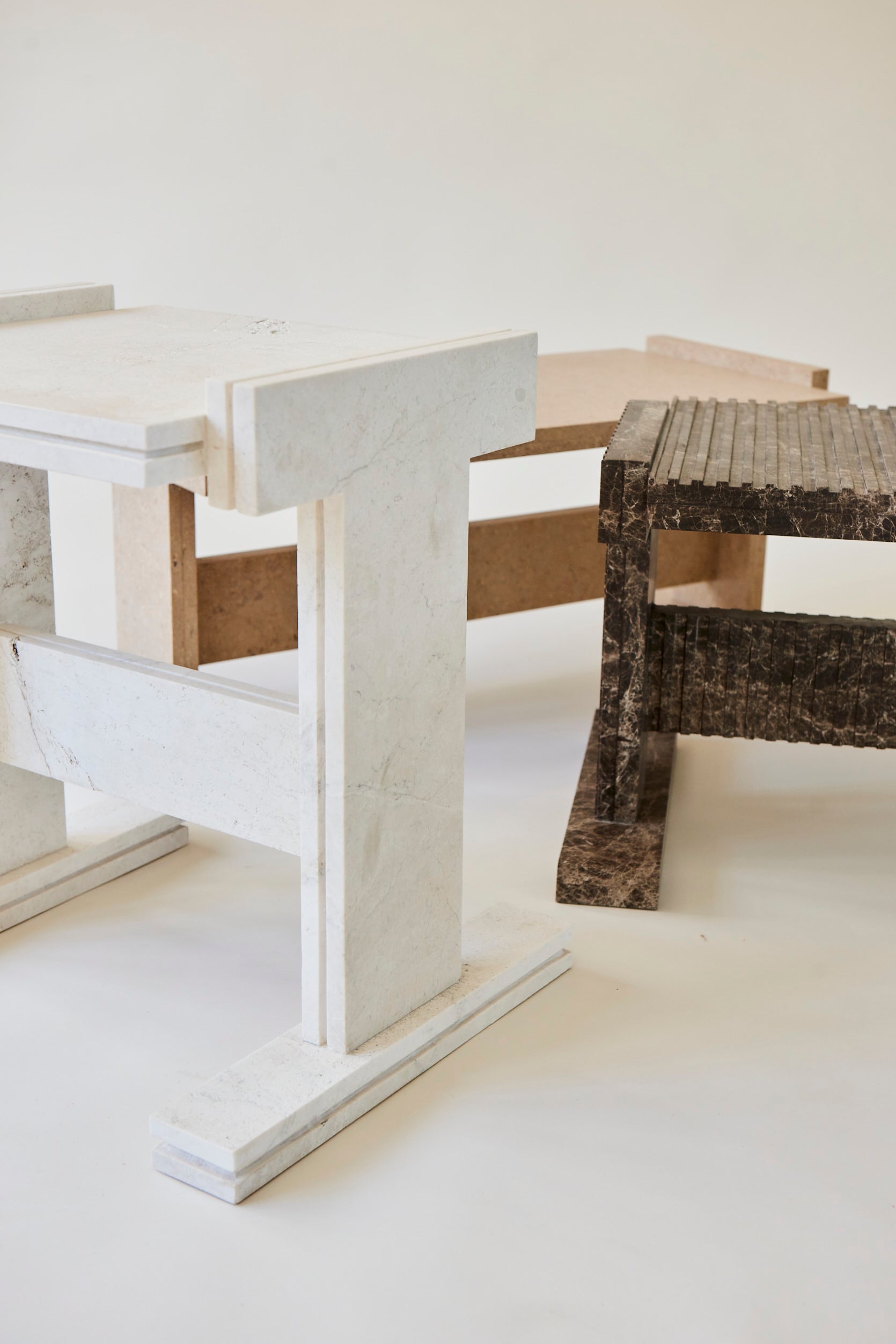 White Pearl Premium Neave Side Table by Nish Studio 9