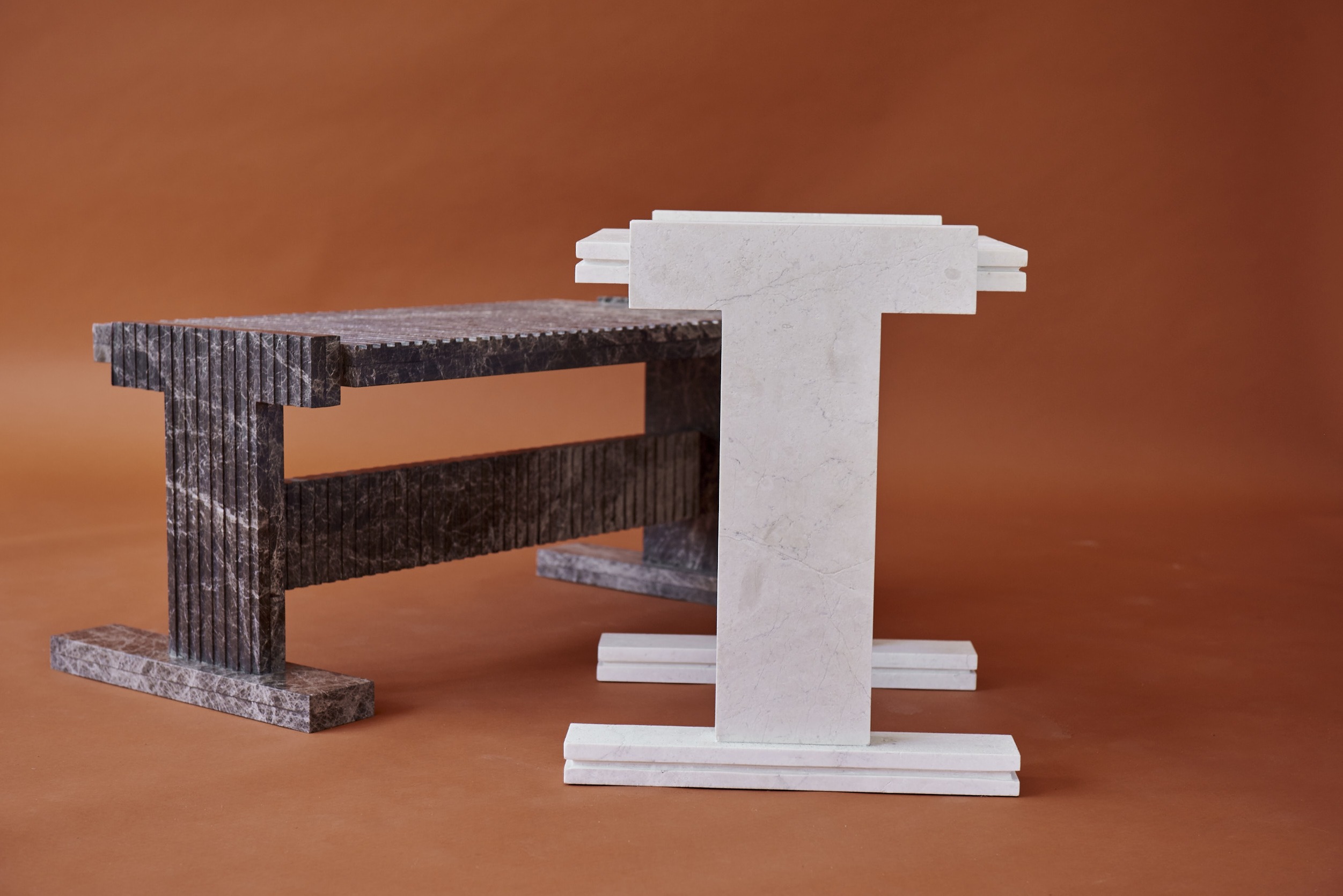 White Pearl Premium Neave Side Table by Nish Studio 9