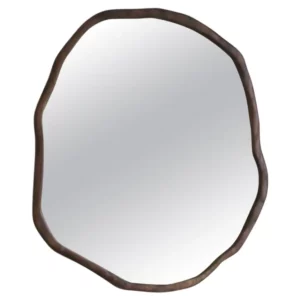 Medium Dark Varnish Ondulation Mirror by Alice Lahana Studio