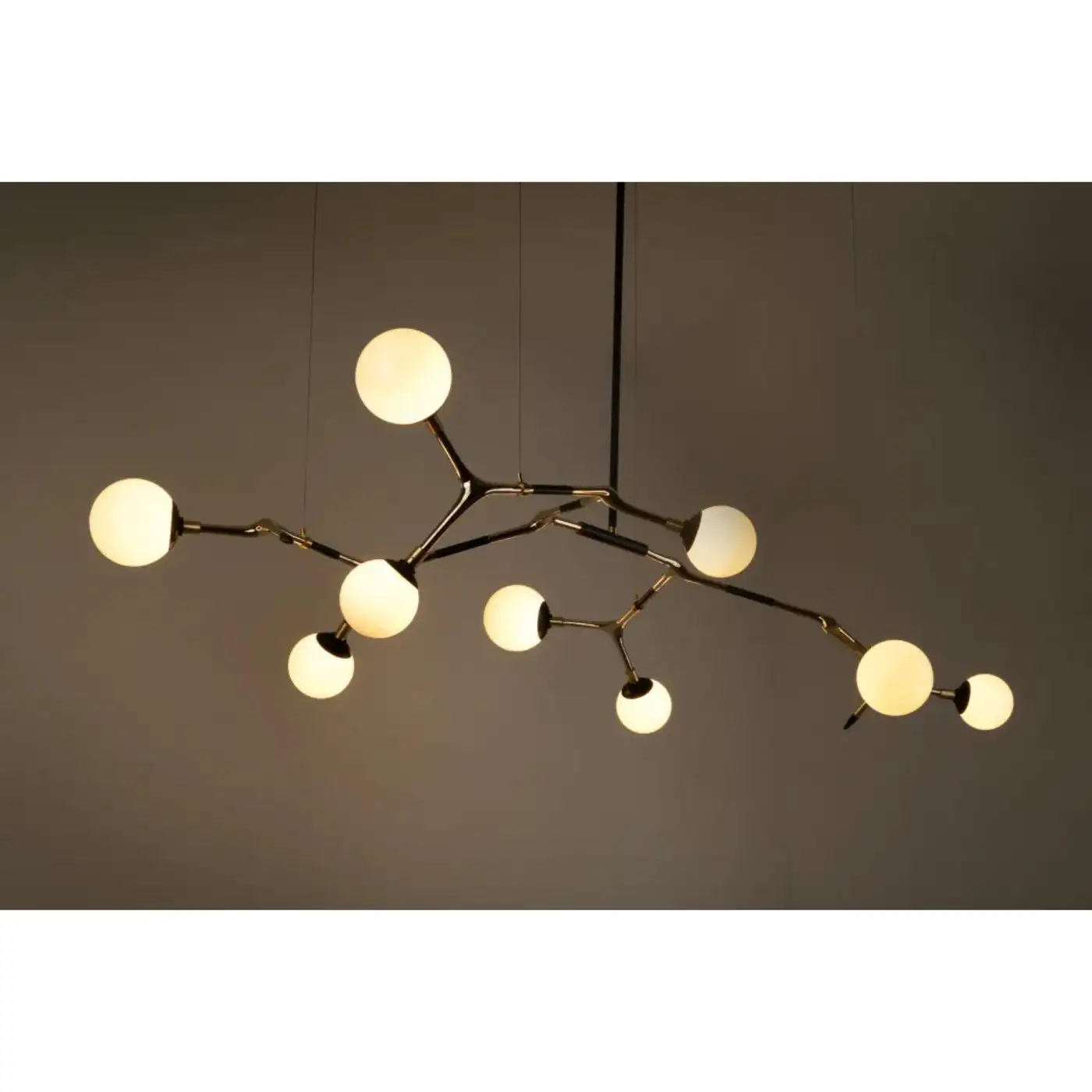Blue Smoke and Polished Bronze Mantis 9 Pendant Lamp by Isabel Moncada 4