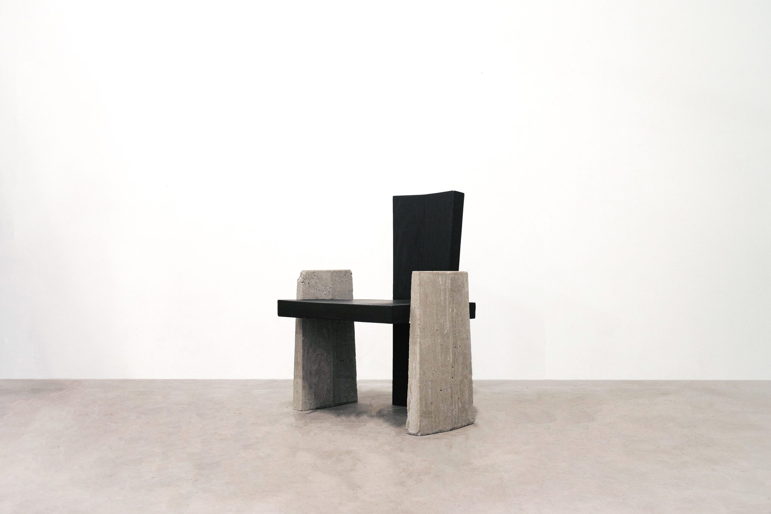Limited Edition Concrete and and Dark Plywood Chair by Lucas Tyra Morten 2
