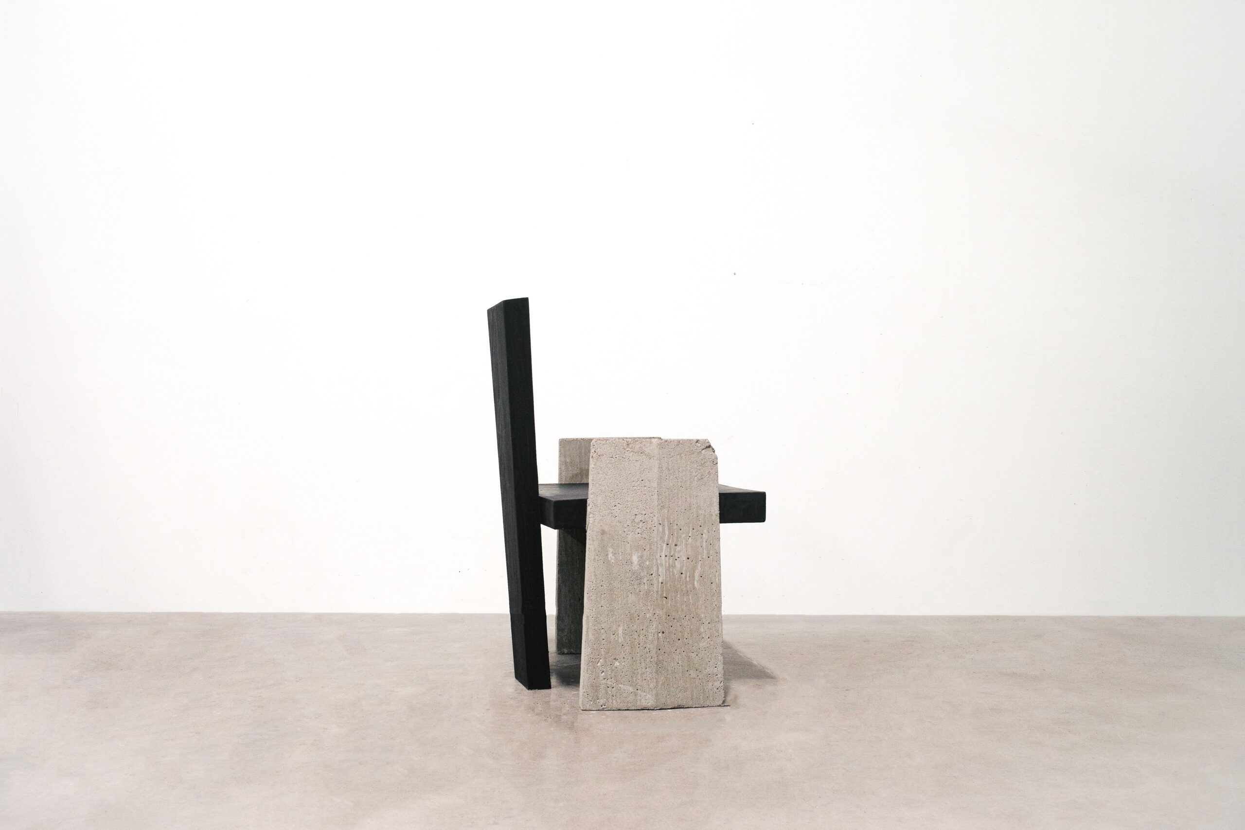 Limited Edition Concrete and and Dark Plywood Chair by Lucas Tyra Morten 3