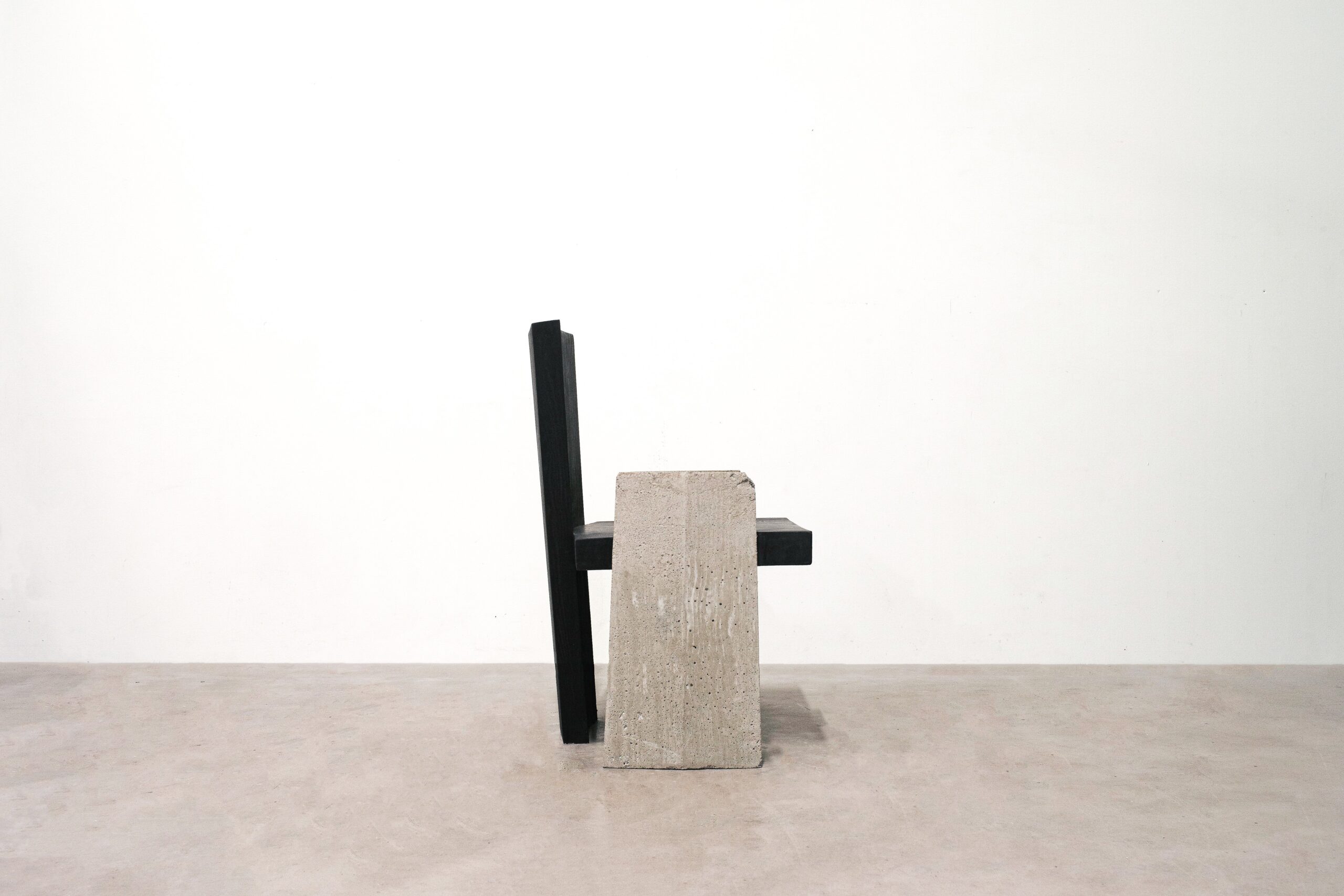 Limited Edition Concrete and and Dark Plywood Chair by Lucas Tyra Morten 5