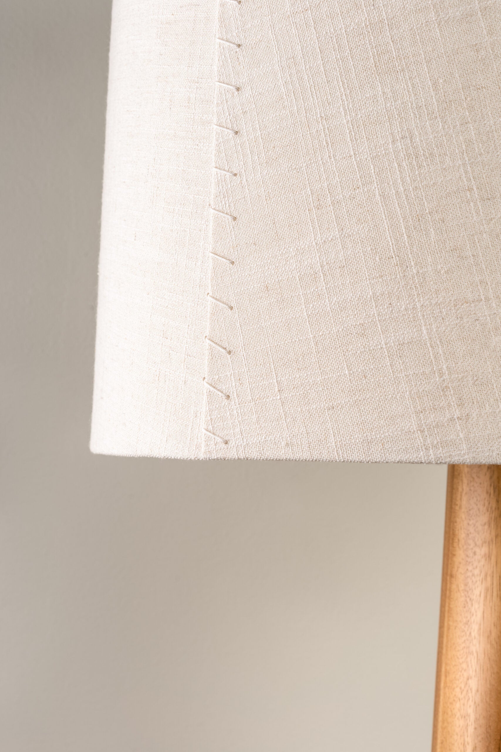 Malva Contemporary Parota Wood Floor Lamp with Linen Shade by Isabel Moncada 3